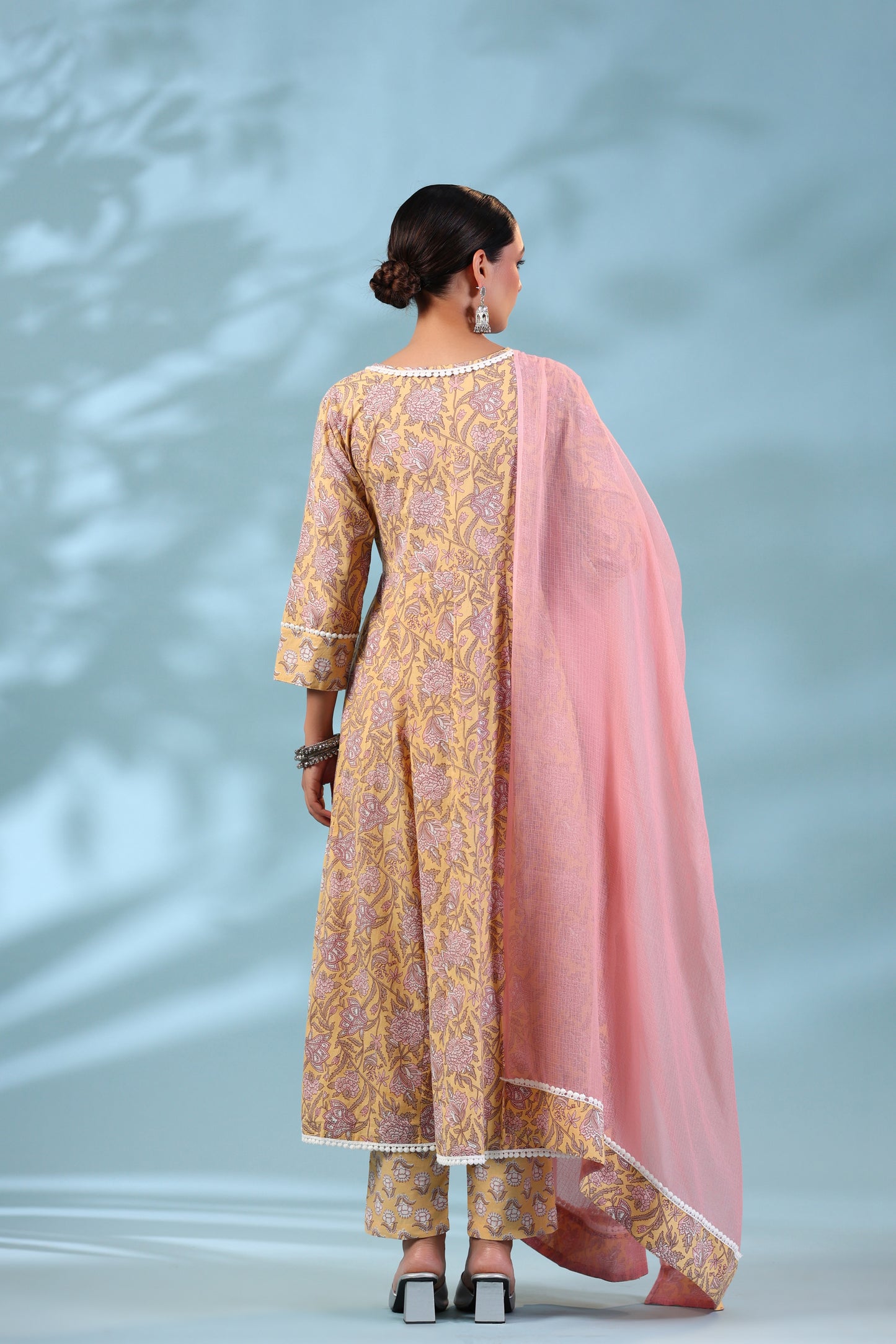 Kesari Angrakha Bottom and Dupatta Set