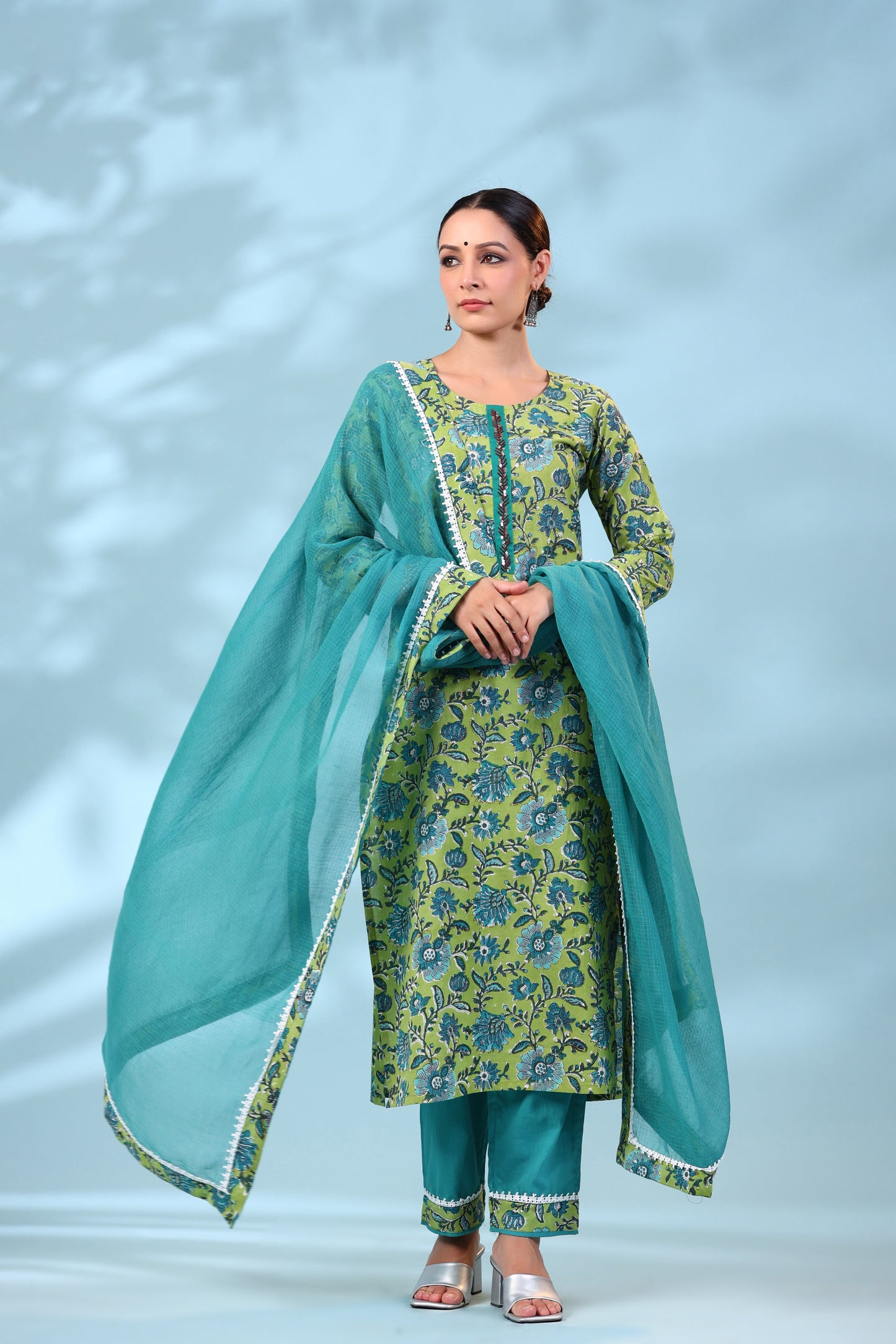 Haryali Shirt Bottom Dupatta Set