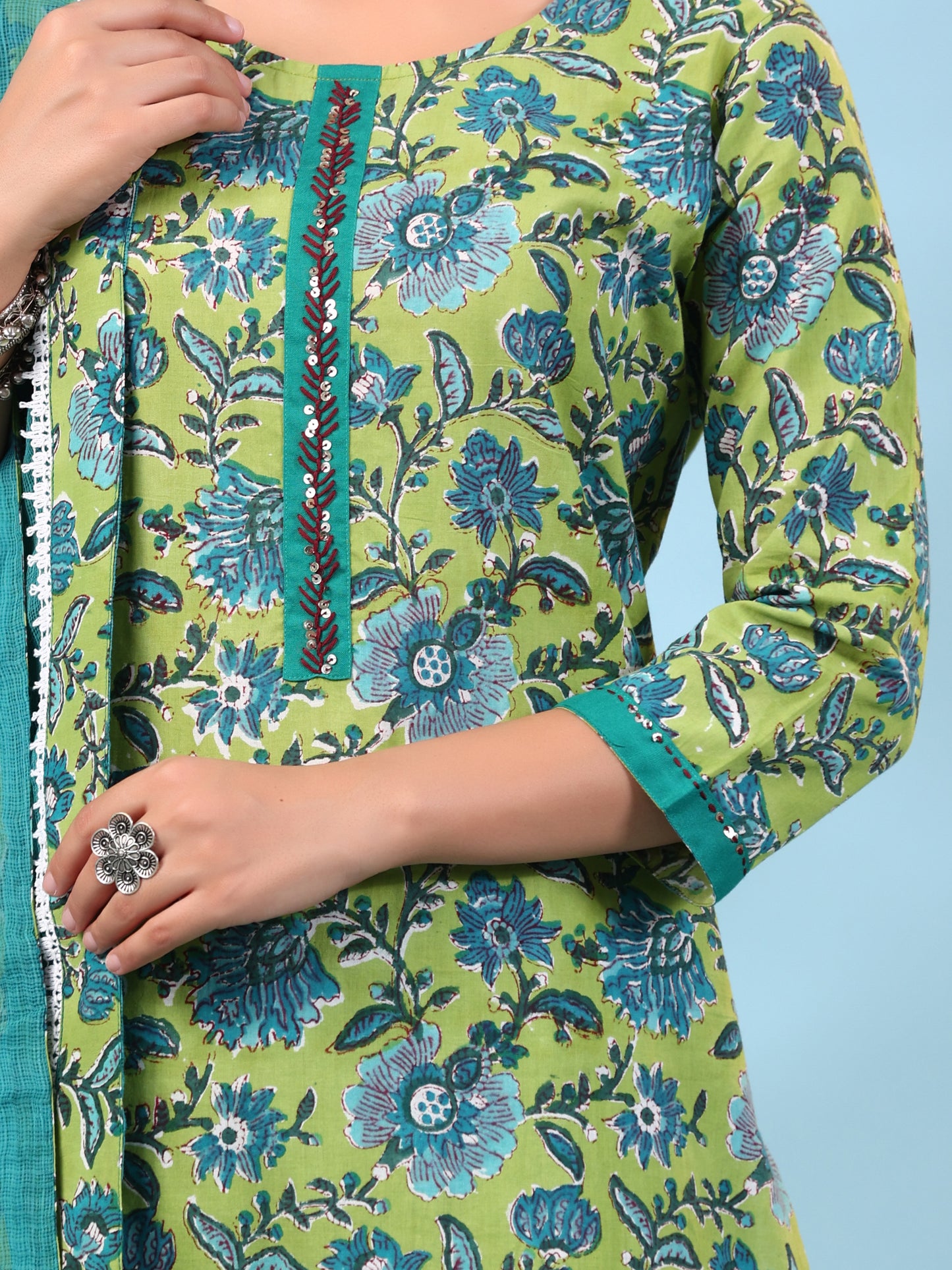 Haryali Shirt Bottom Dupatta Set