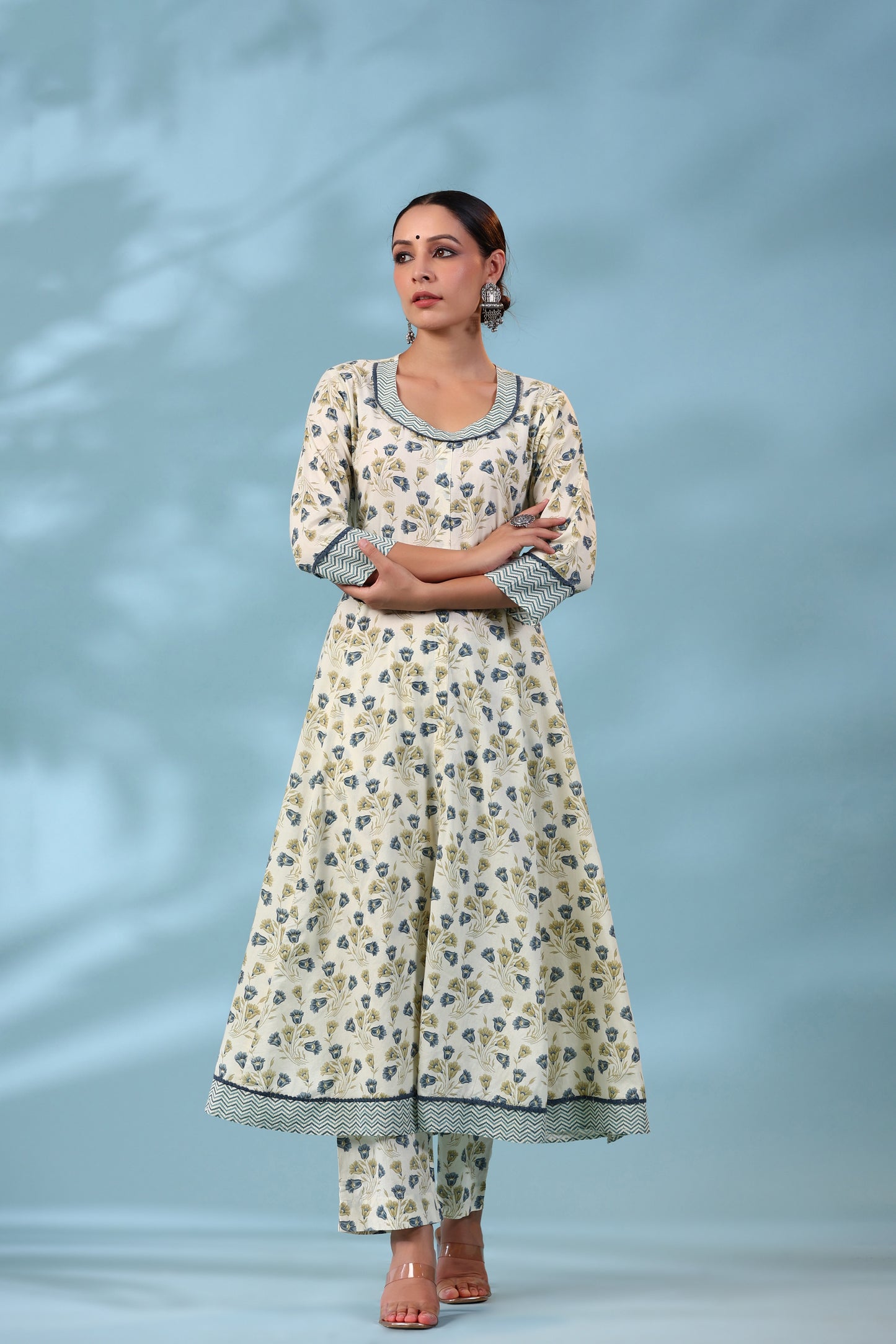 Sadabahar Anarkali shirt and Bottom Set