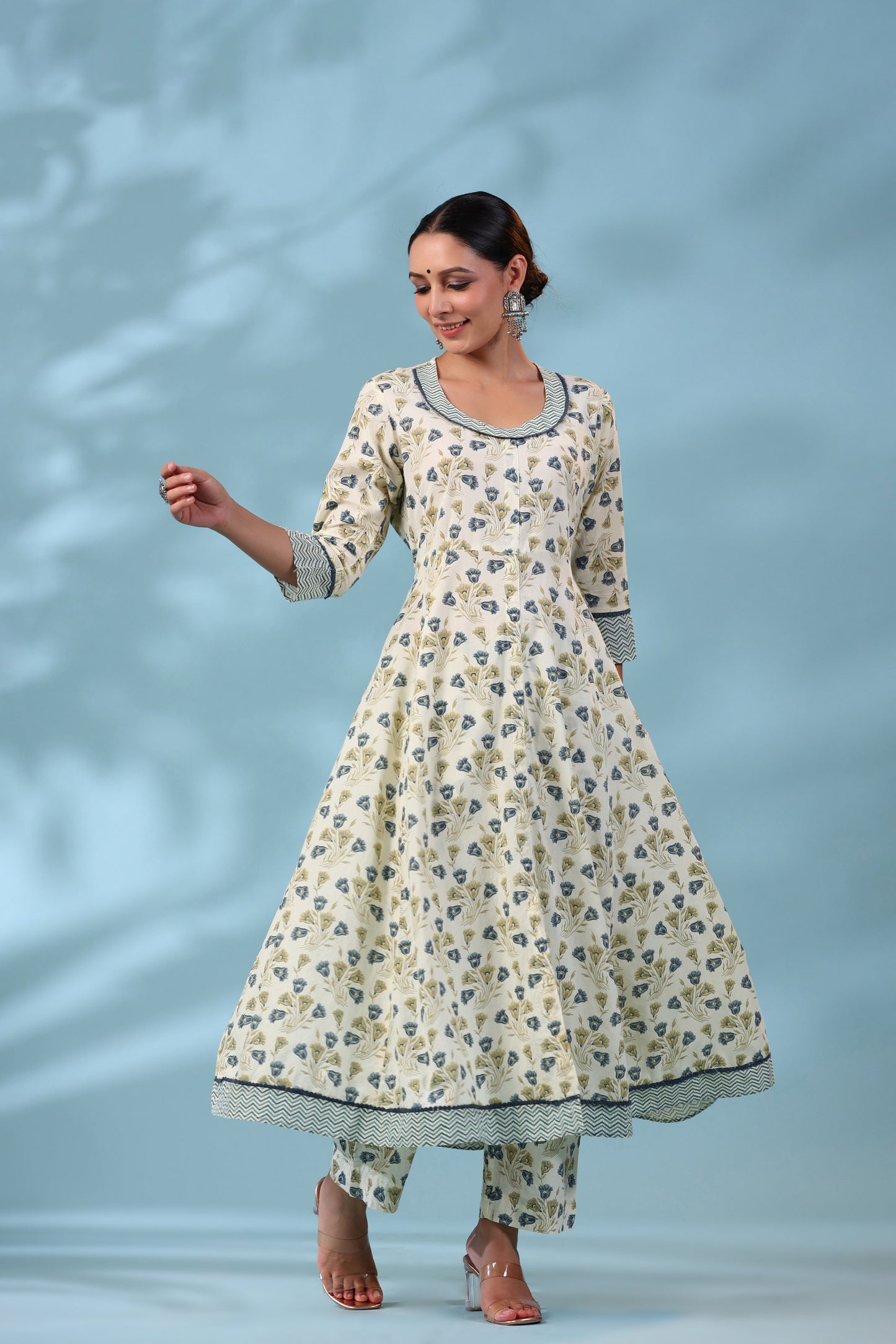 Sadabahar Anarkali shirt and Bottom Set