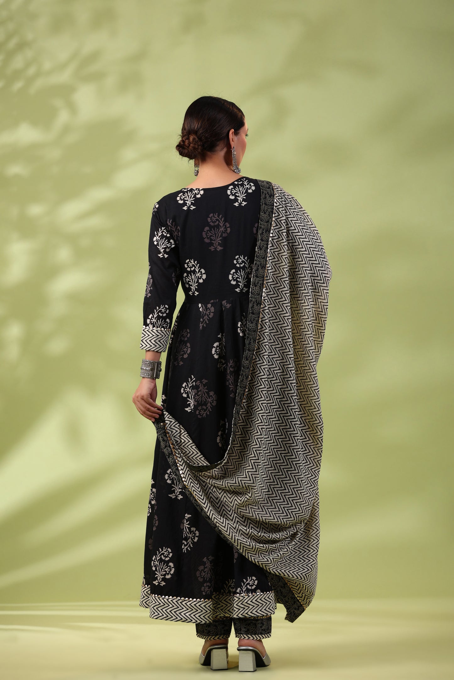 Shah Kala Anarkali Bottom Dupatta Set with Lining