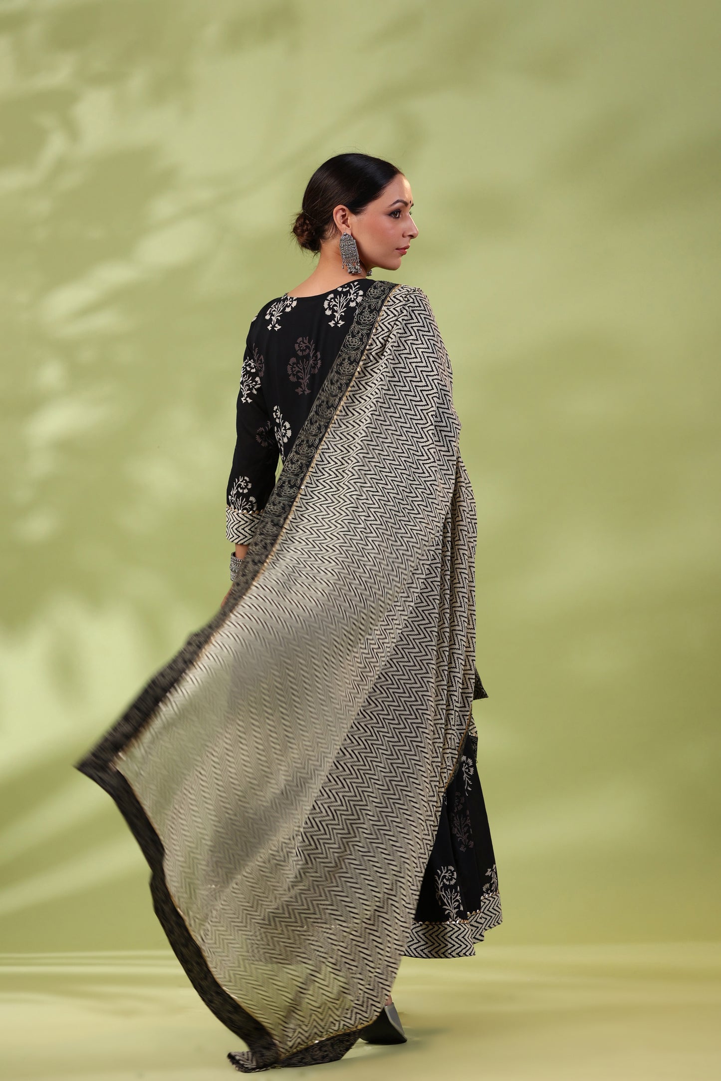 Shah Kala Anarkali Bottom Dupatta Set with Lining