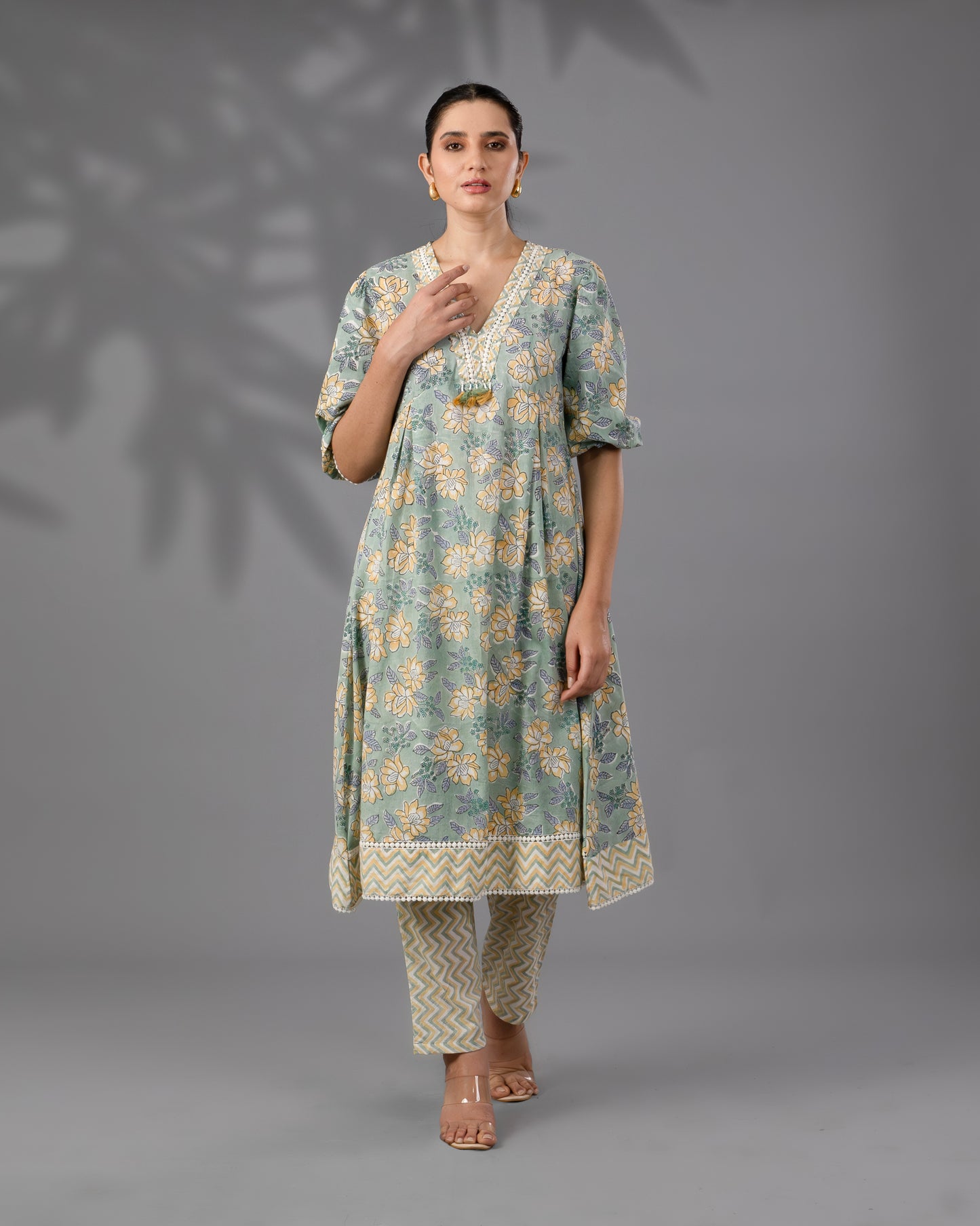 Nargis handblock kurta set