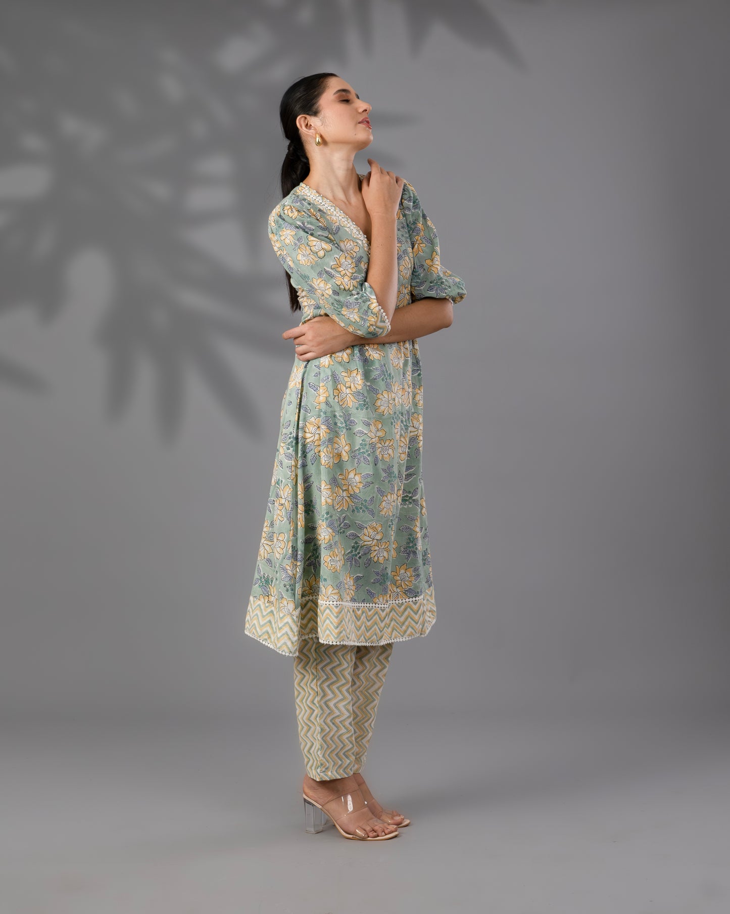 Nargis handblock kurta set