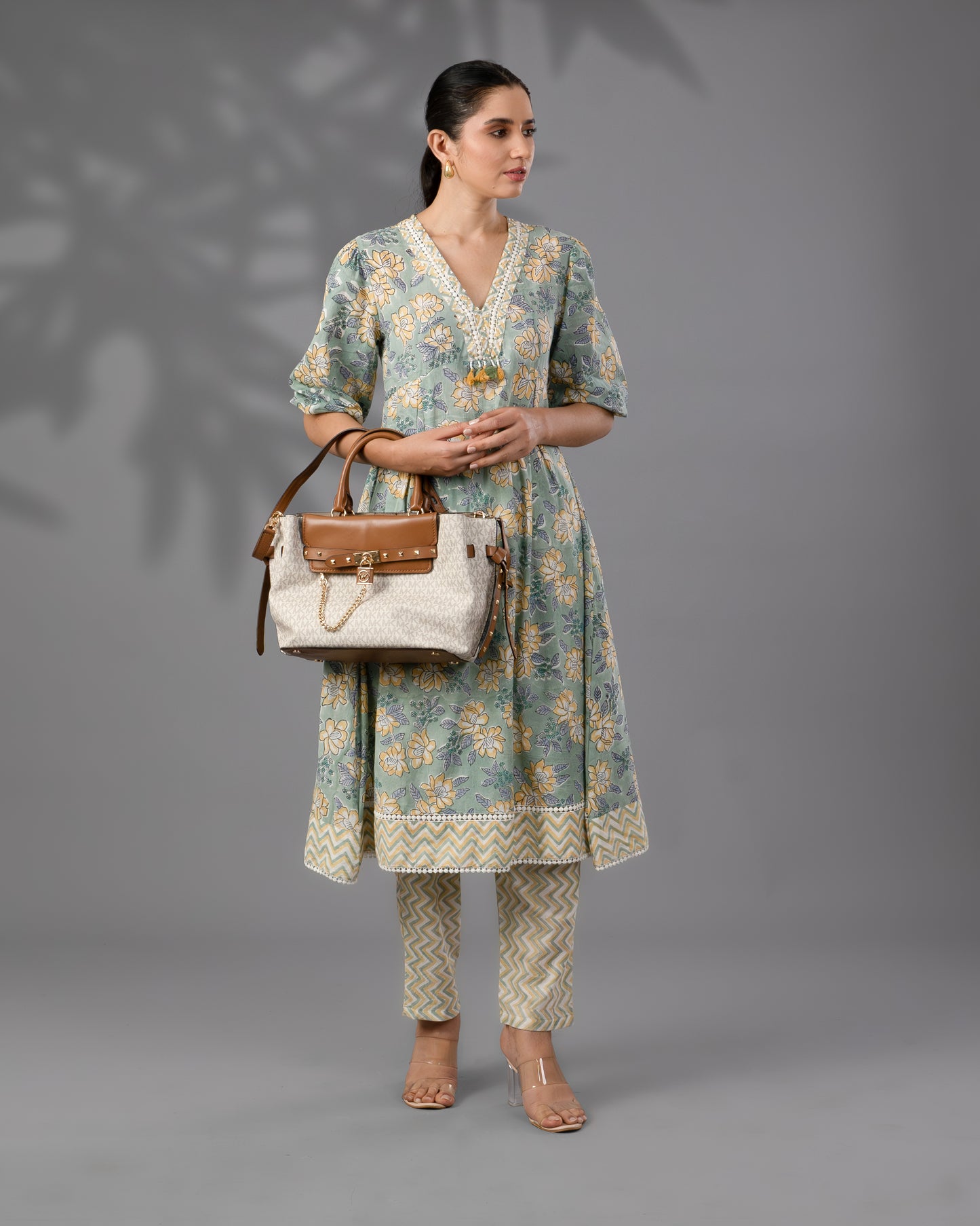 Nargis handblock kurta set