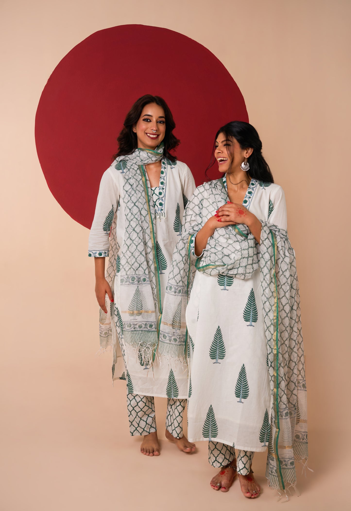 GAURI HANDBLOCK PRINT STRAIGHT KURTA SET
