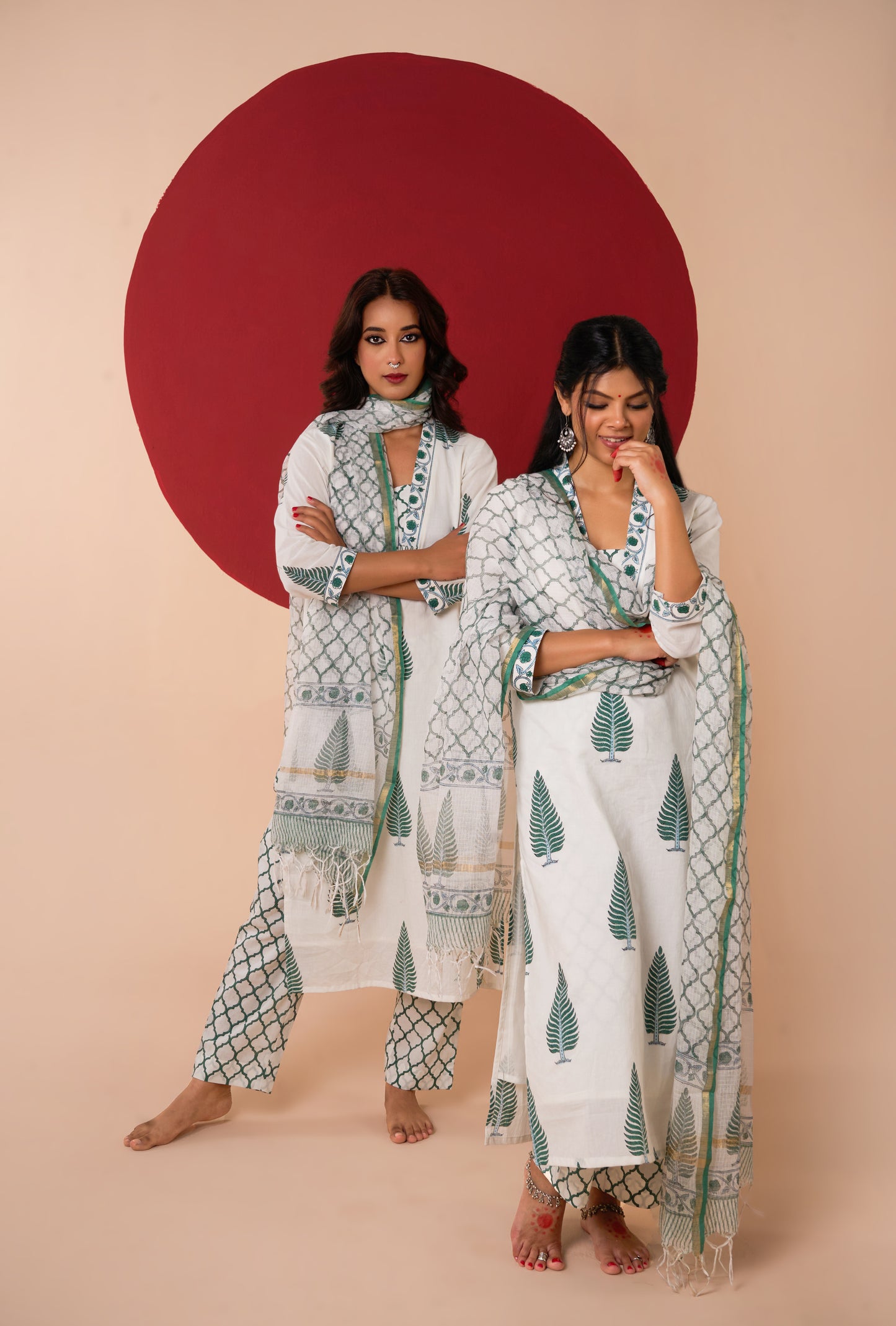 GAURI HANDBLOCK PRINT STRAIGHT KURTA SET