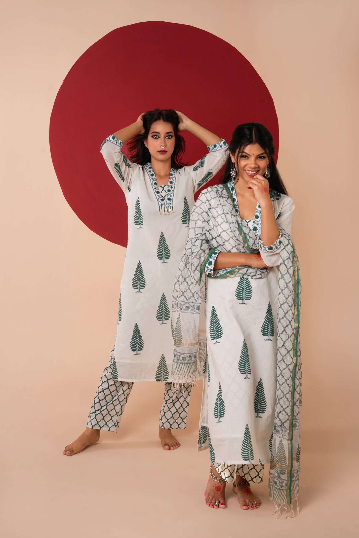 GAURI HANDBLOCK PRINT STRAIGHT KURTA SET
