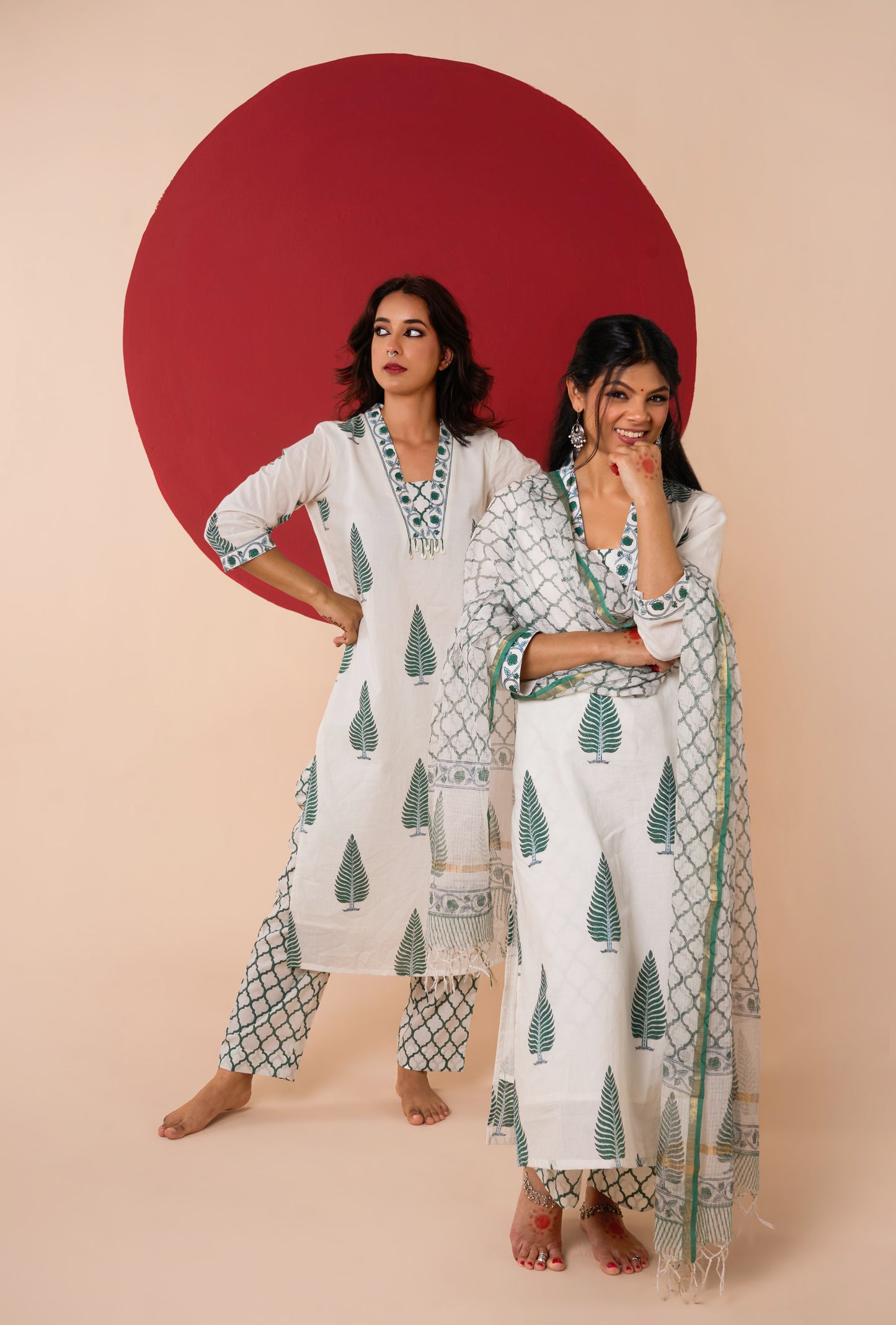GAURI HANDBLOCK PRINT STRAIGHT KURTA SET