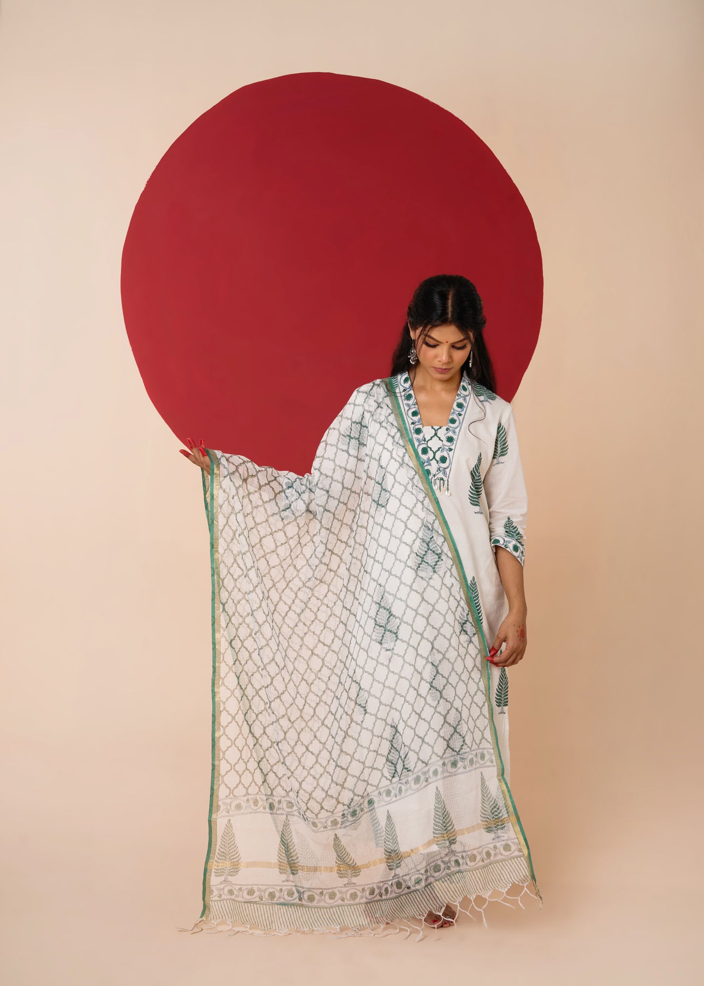 GAURI HANDBLOCK PRINT STRAIGHT KURTA SET