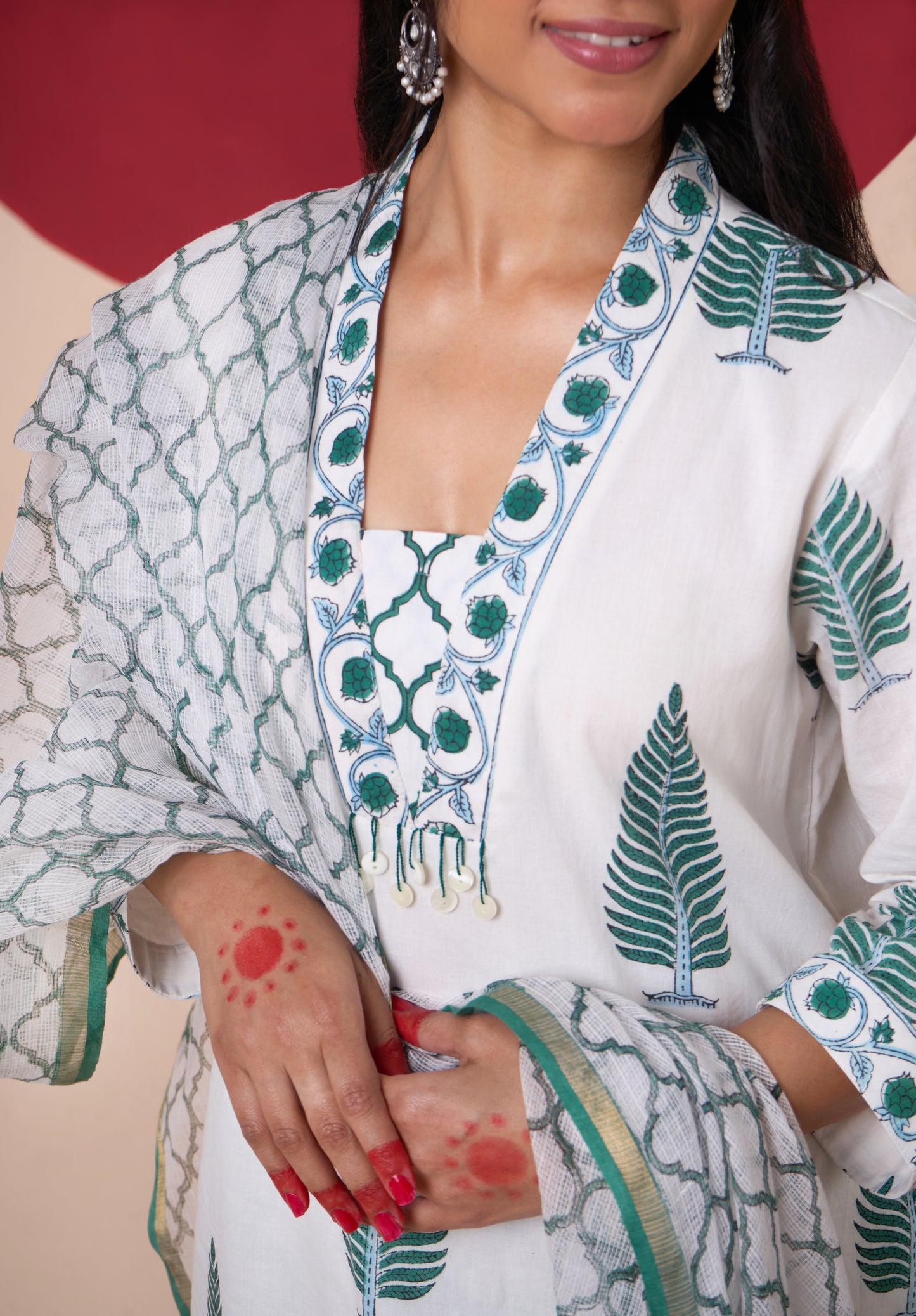 GAURI HANDBLOCK PRINT STRAIGHT KURTA SET