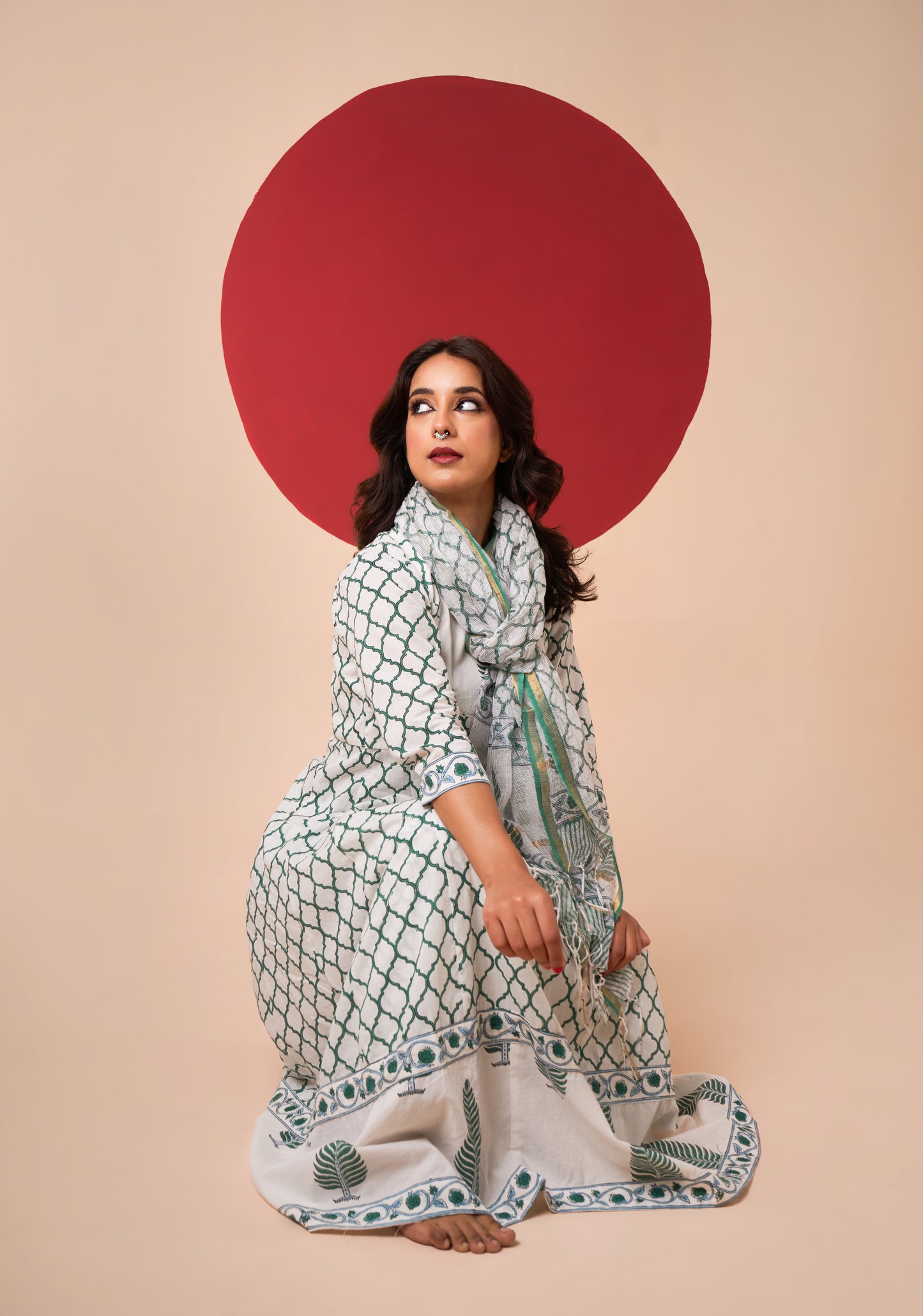 YATI HAND BLOCK PRINT ANARKALI SET
