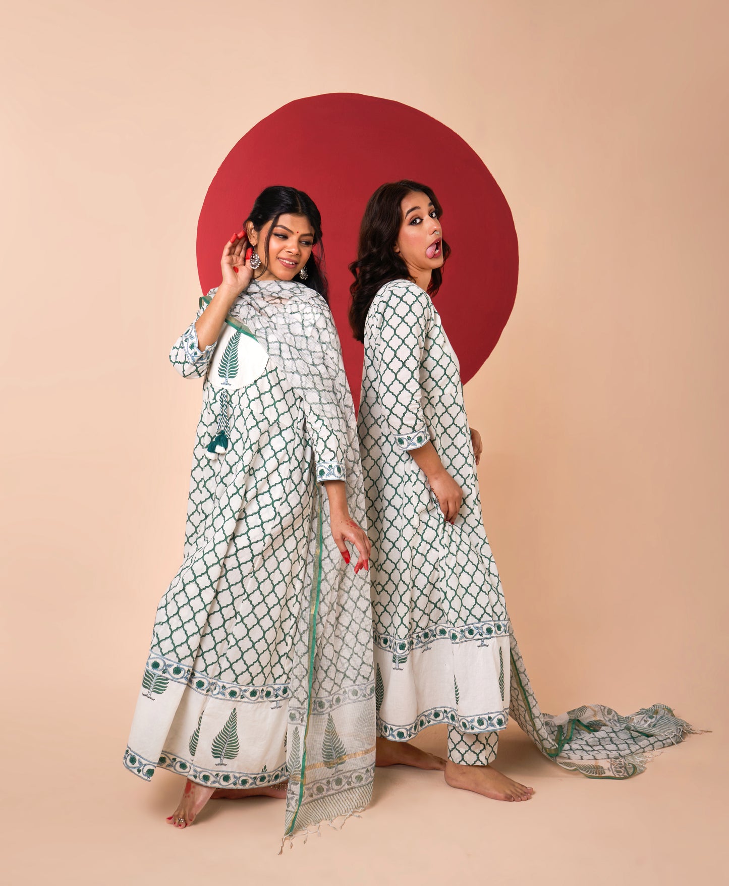 YATI HAND BLOCK PRINT ANARKALI SET