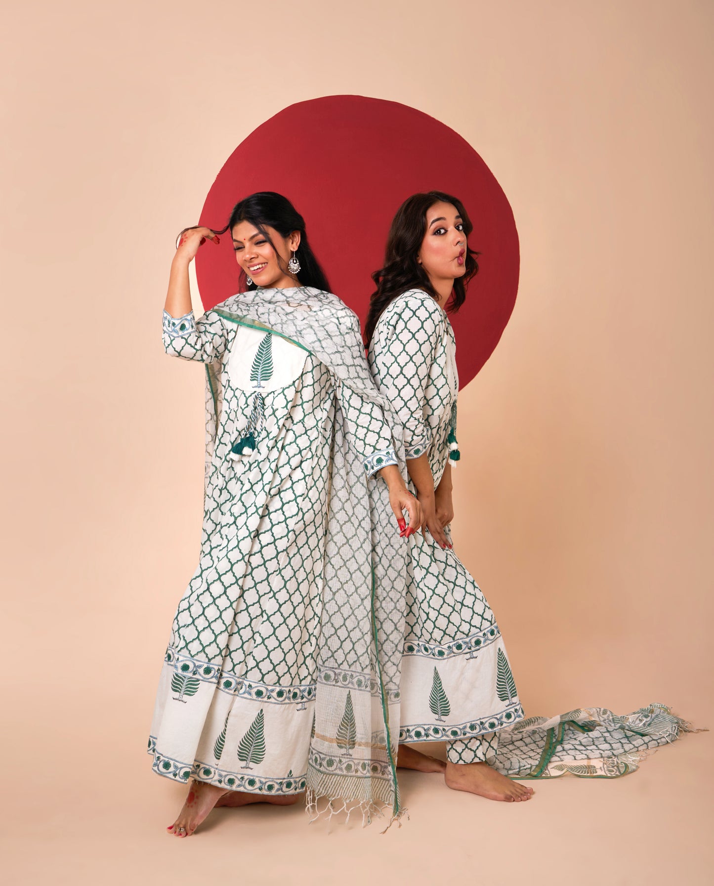 YATI HAND BLOCK PRINT ANARKALI SET