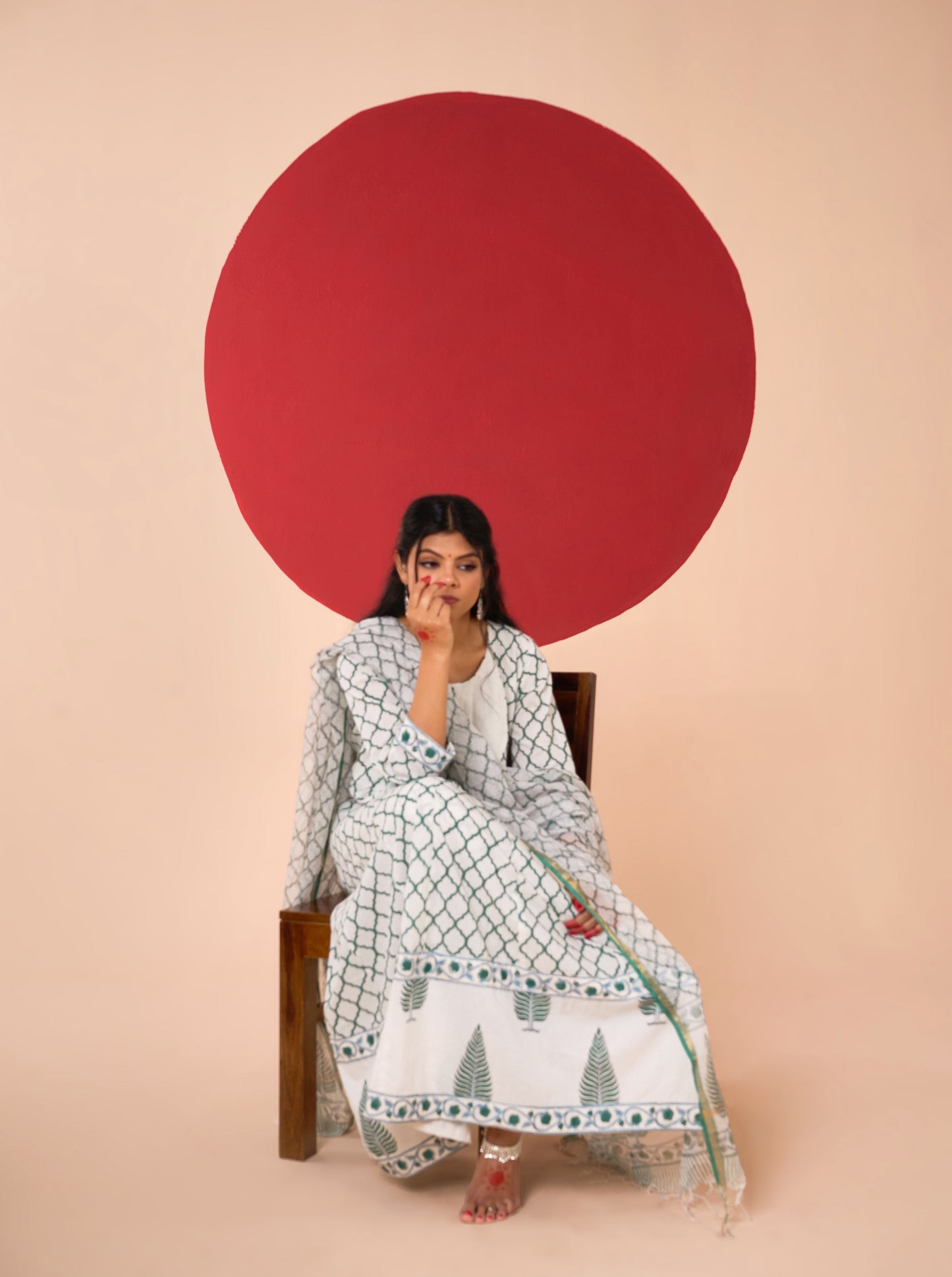 YATI HAND BLOCK PRINT ANARKALI SET