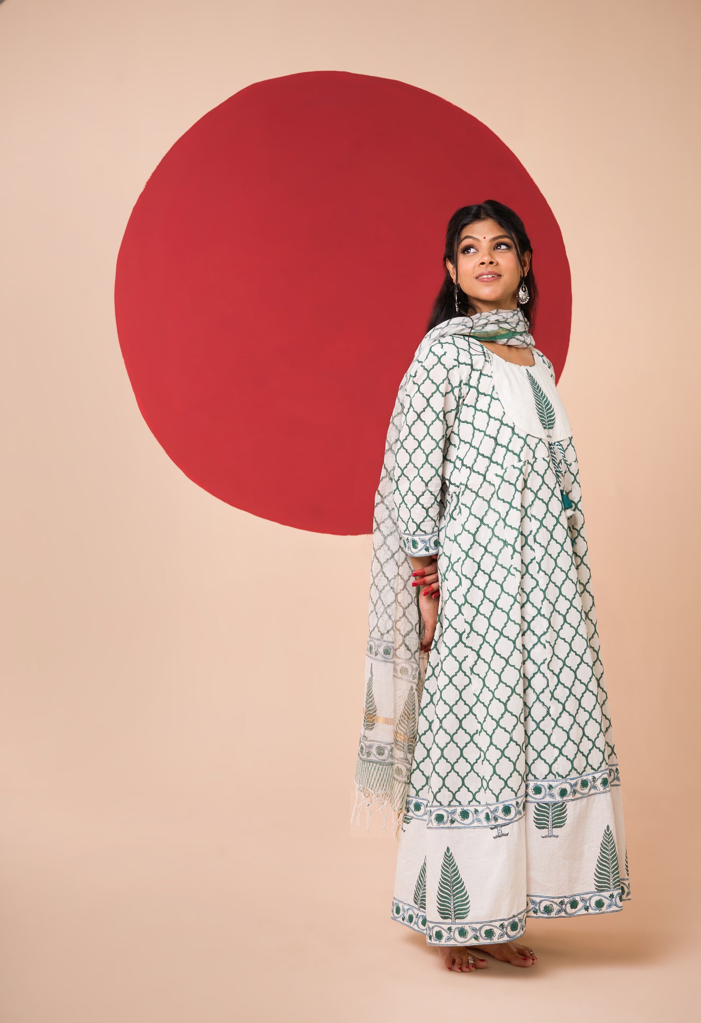 YATI HAND BLOCK PRINT ANARKALI SET