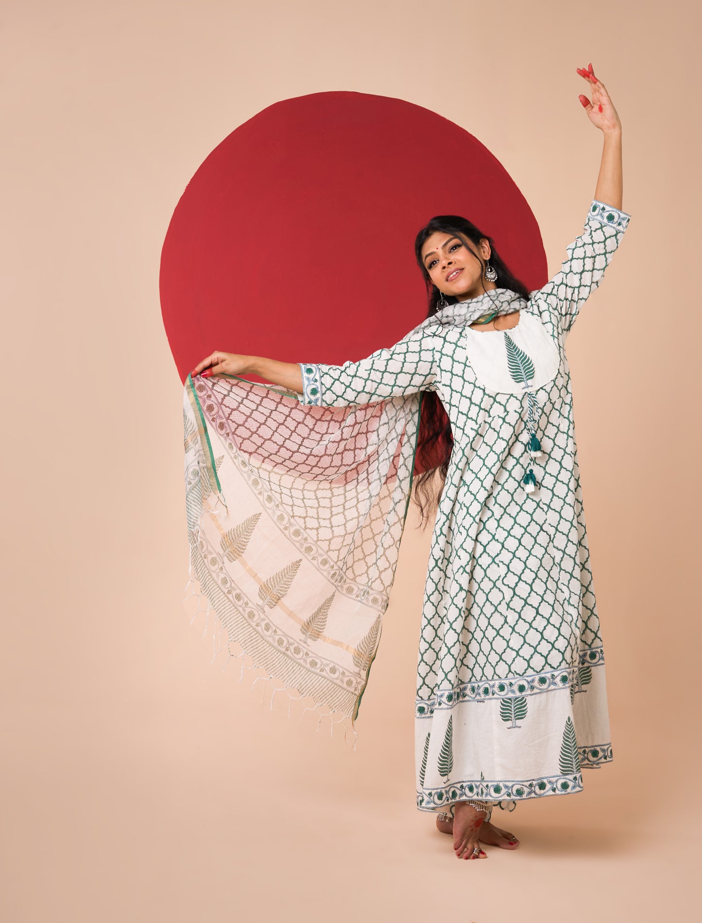 YATI HAND BLOCK PRINT ANARKALI SET