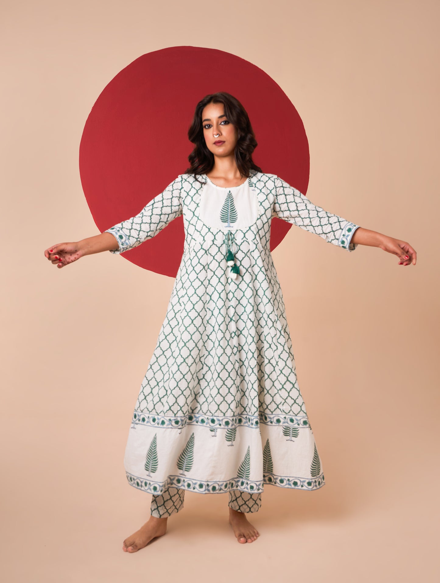 YATI HAND BLOCK PRINT ANARKALI SET