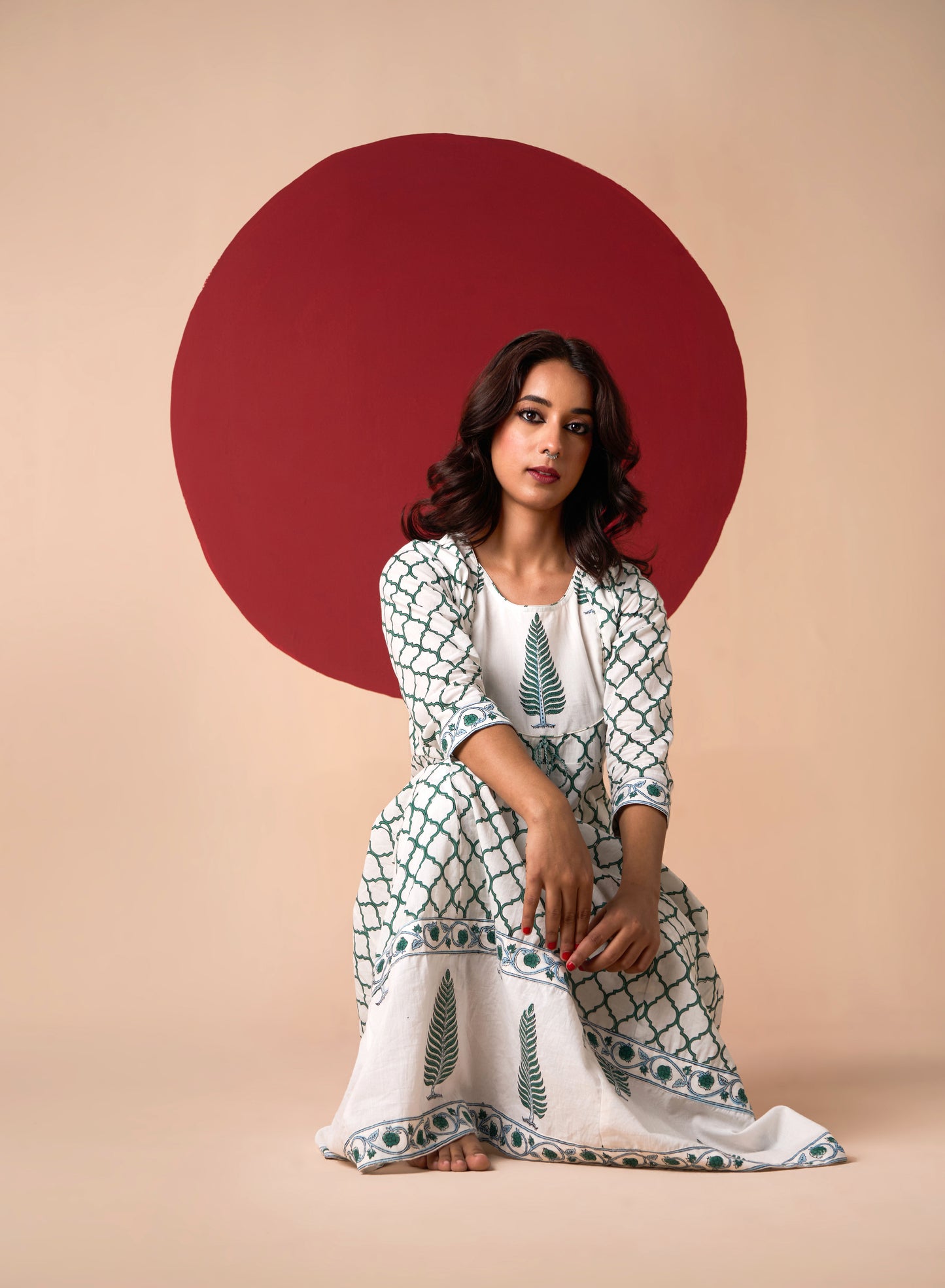 YATI HAND BLOCK PRINT ANARKALI SET