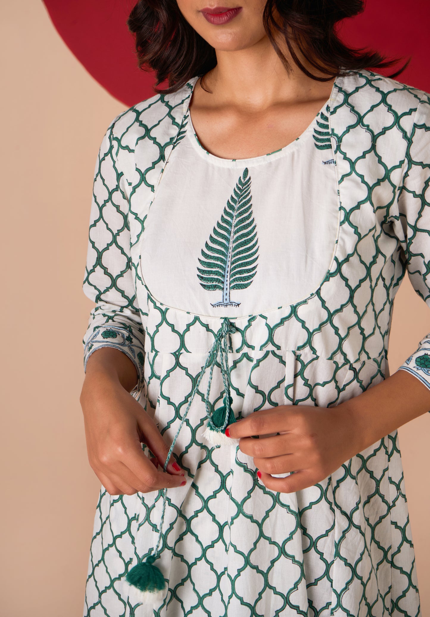 YATI HAND BLOCK PRINT ANARKALI SET
