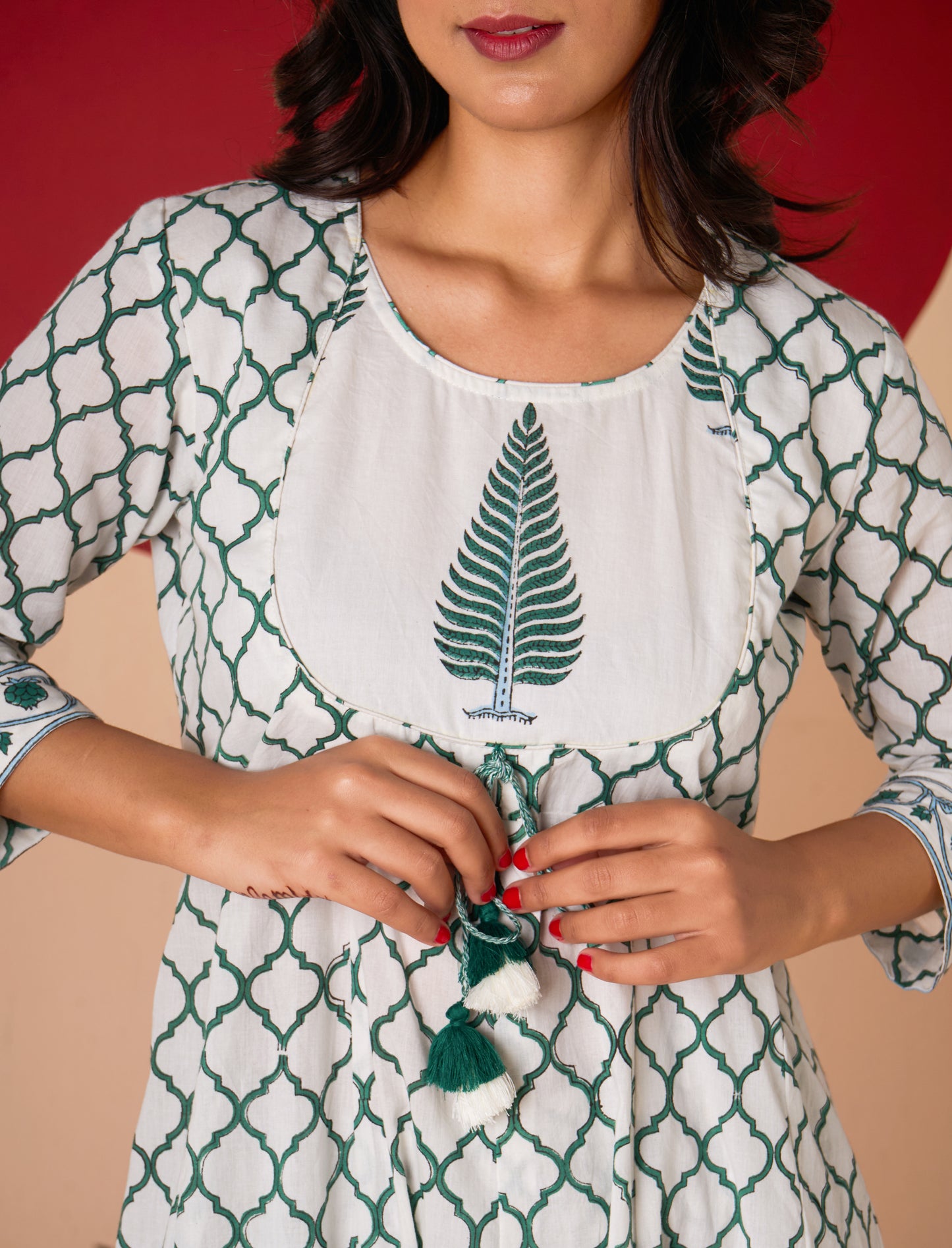 YATI HAND BLOCK PRINT ANARKALI SET
