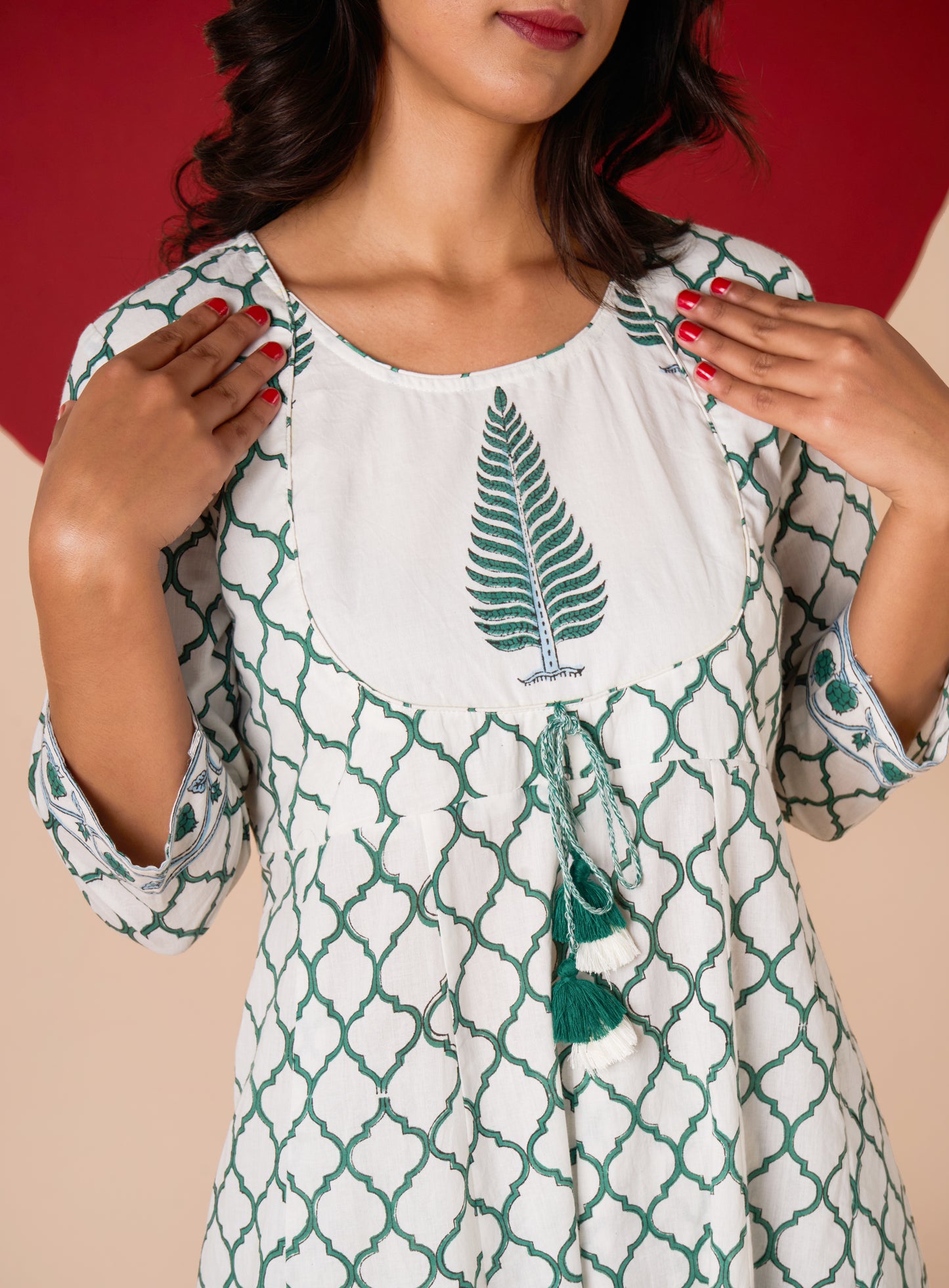 YATI HAND BLOCK PRINT ANARKALI SET