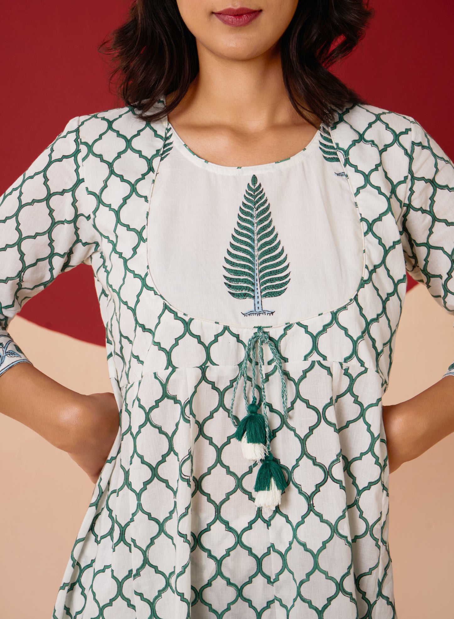 YATI HAND BLOCK PRINT ANARKALI SET