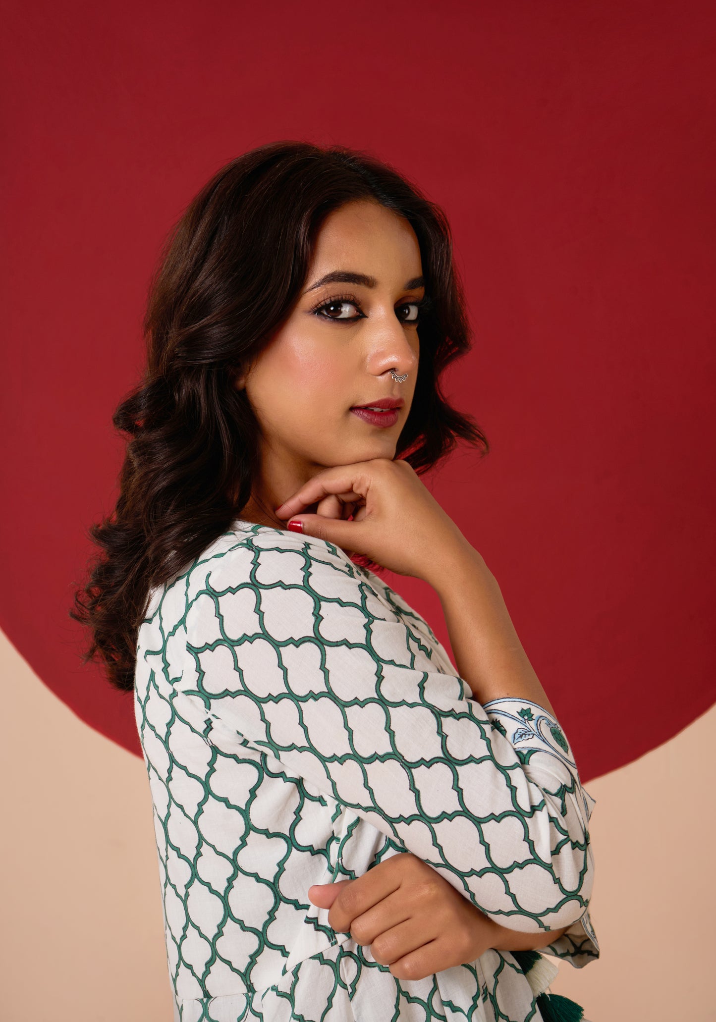 YATI HAND BLOCK PRINT ANARKALI SET