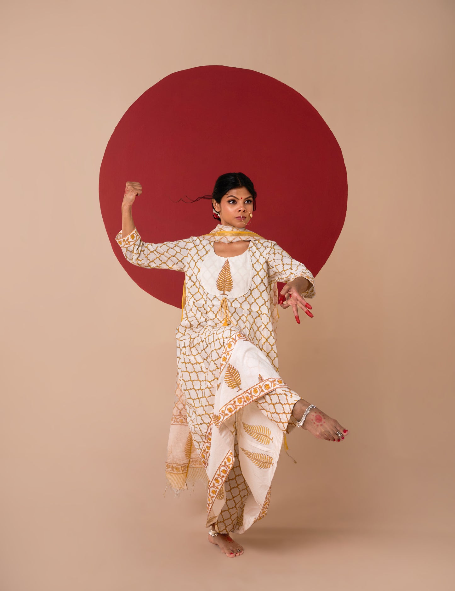 NITYA HANDBLOCK PRINT ANARKALI SET