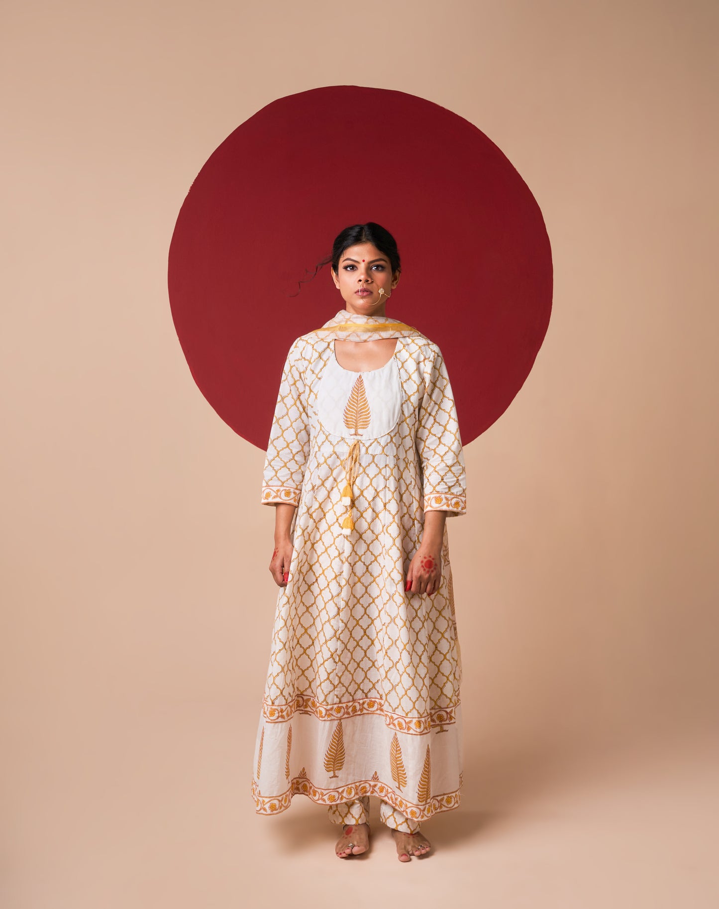 NITYA HANDBLOCK PRINT ANARKALI SET