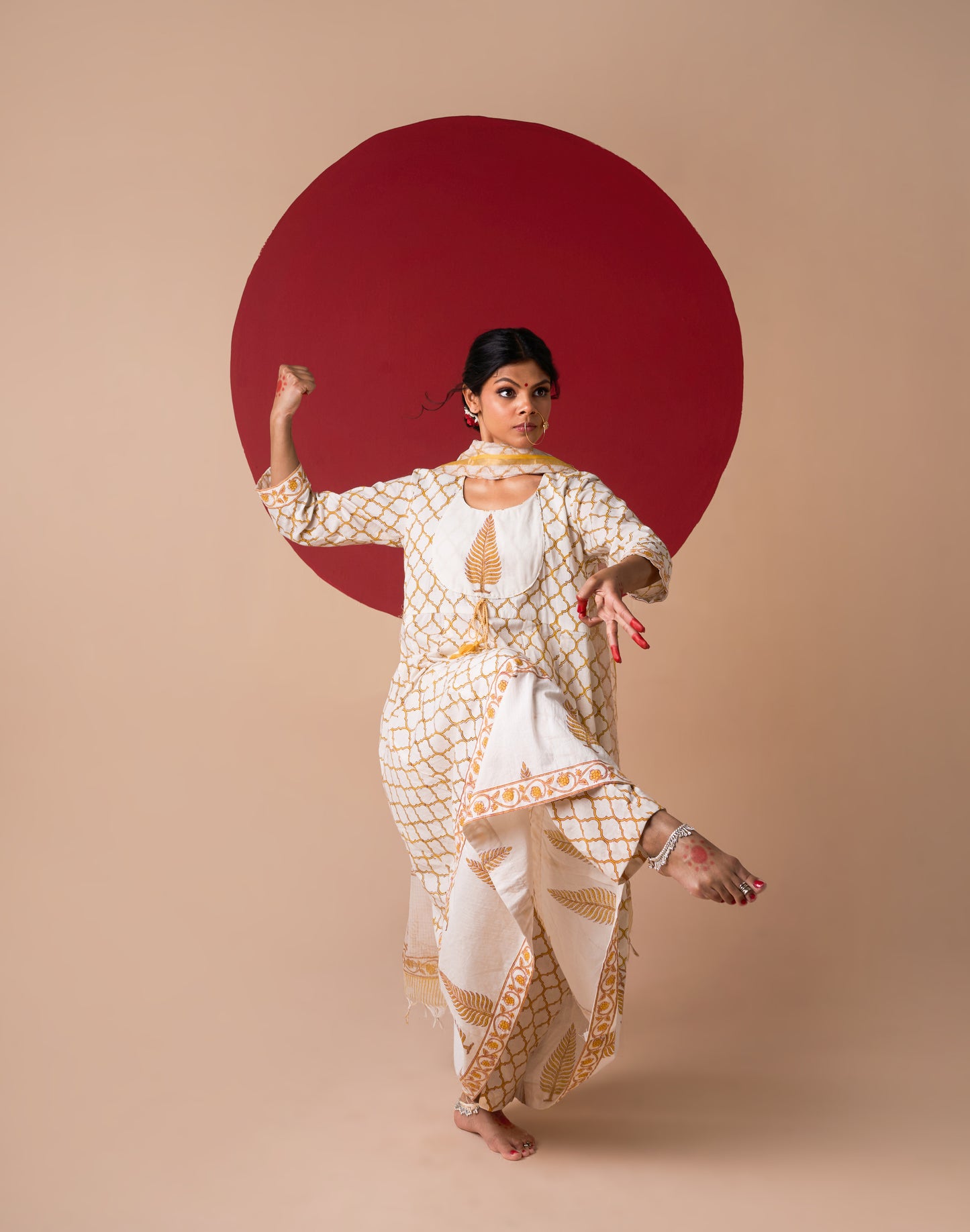 NITYA HANDBLOCK PRINT ANARKALI SET