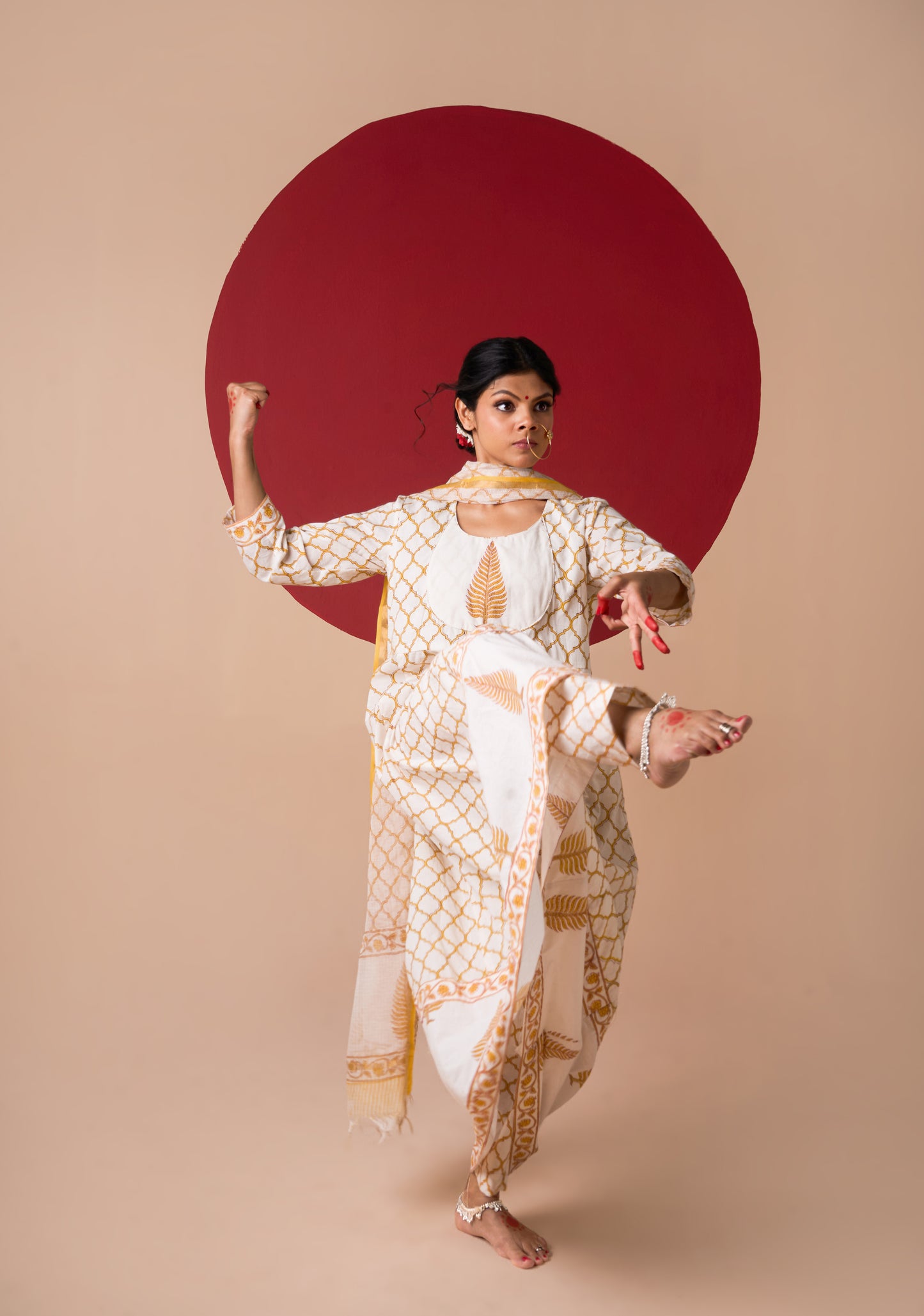 NITYA HANDBLOCK PRINT ANARKALI SET