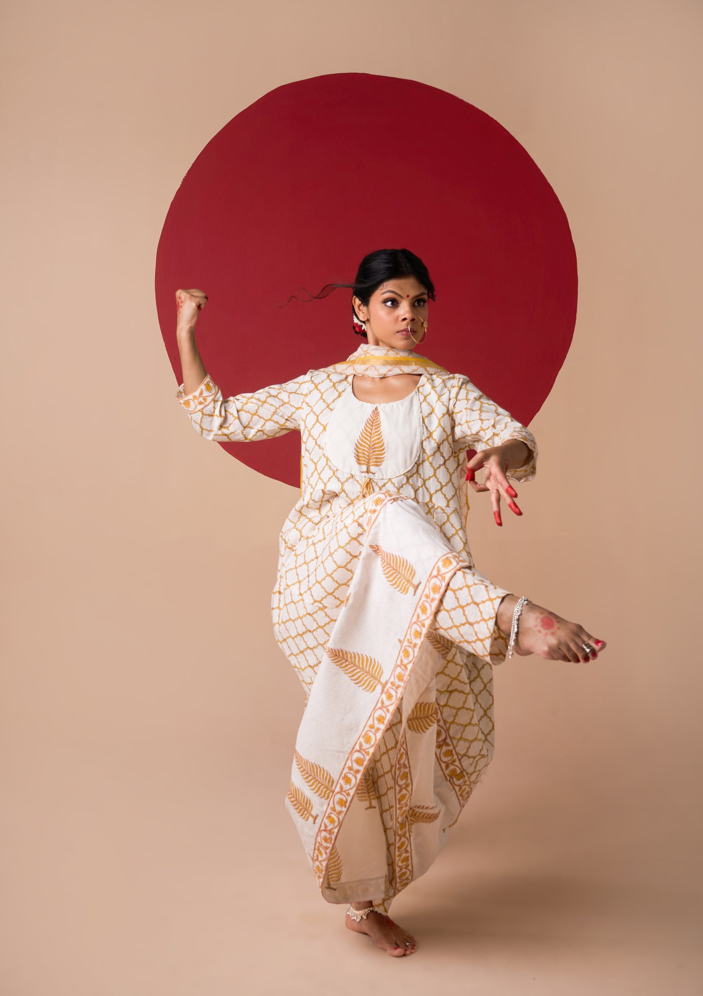 NITYA HANDBLOCK PRINT ANARKALI SET