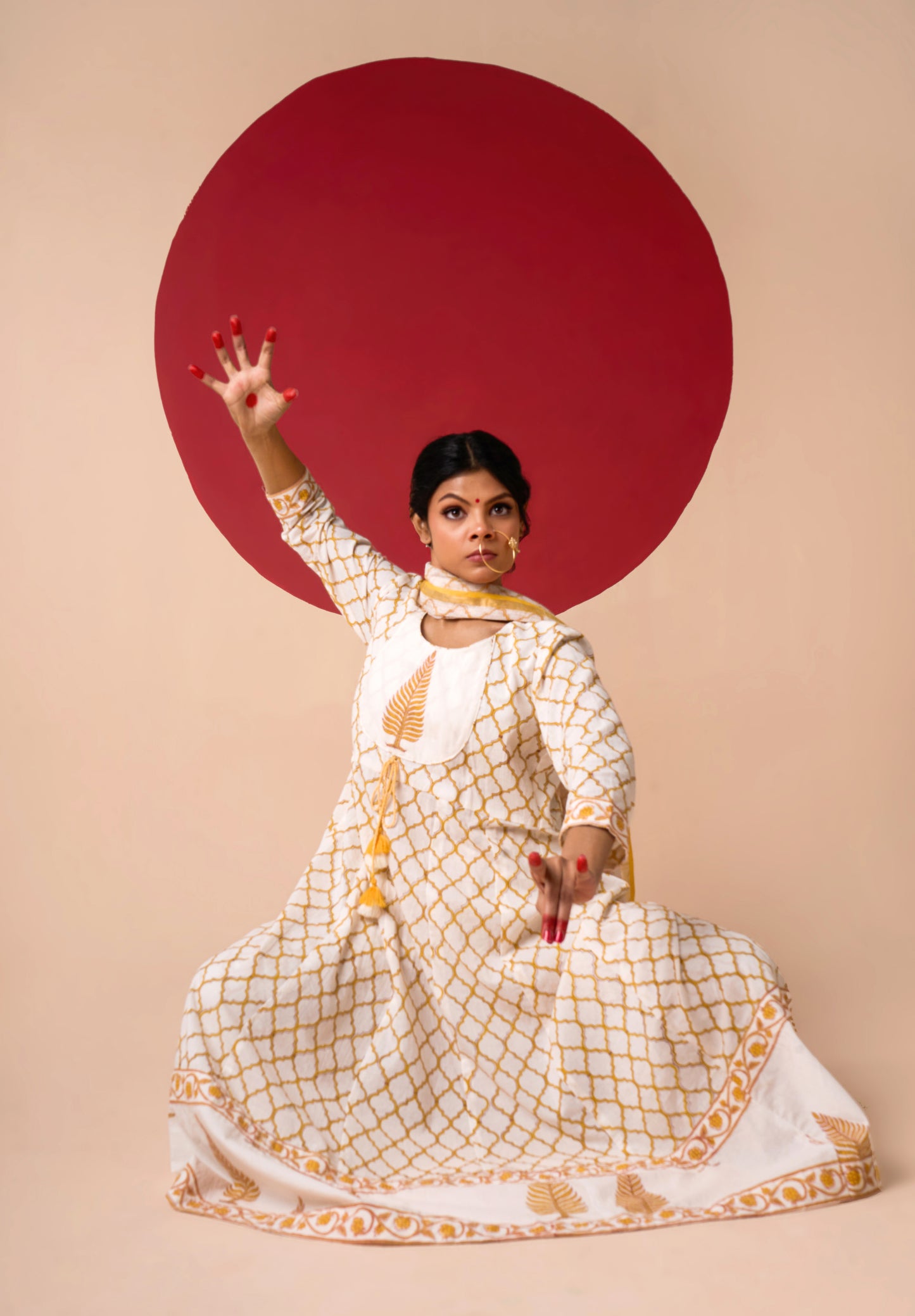 NITYA HANDBLOCK PRINT ANARKALI SET