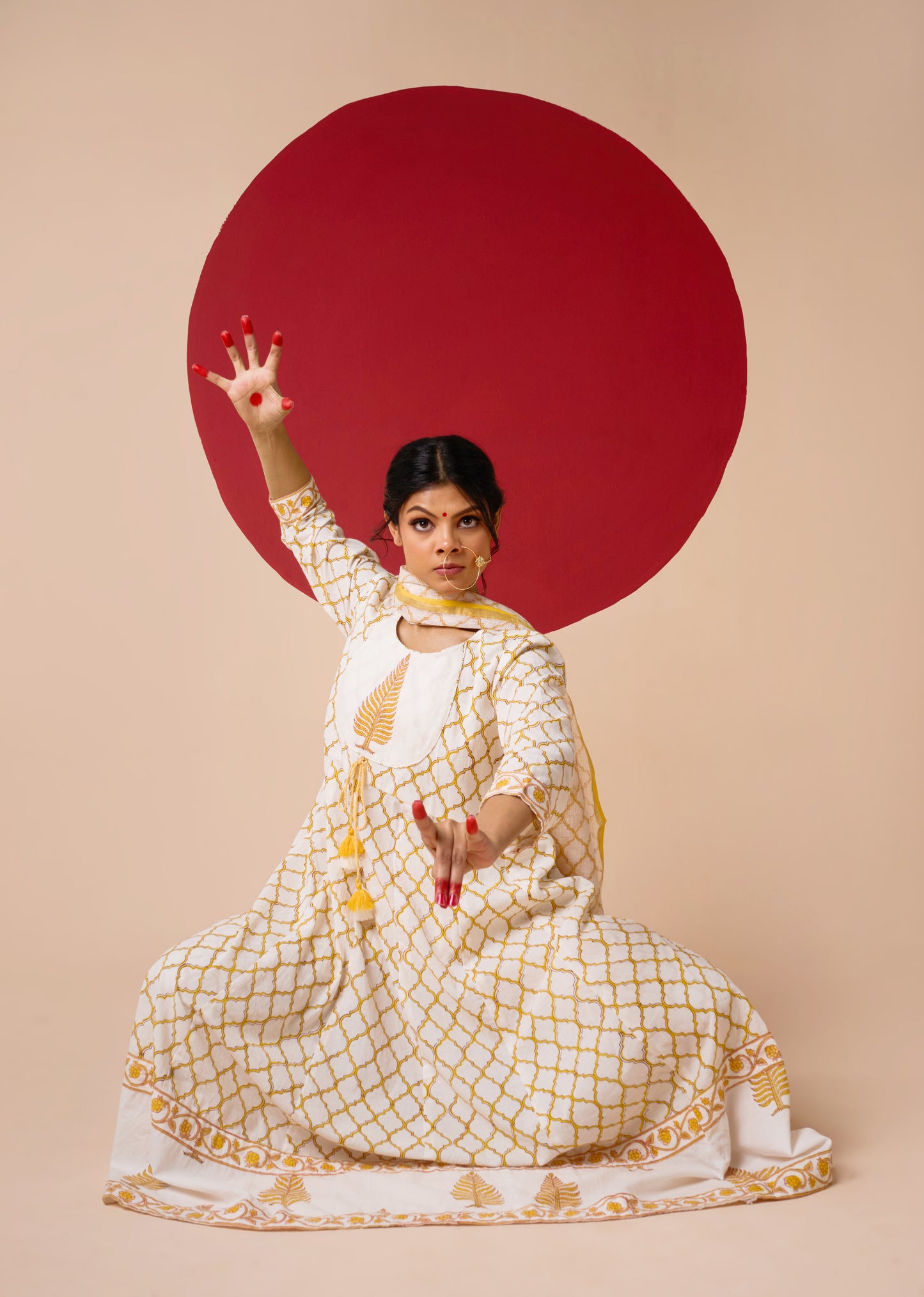 NITYA HANDBLOCK PRINT ANARKALI SET