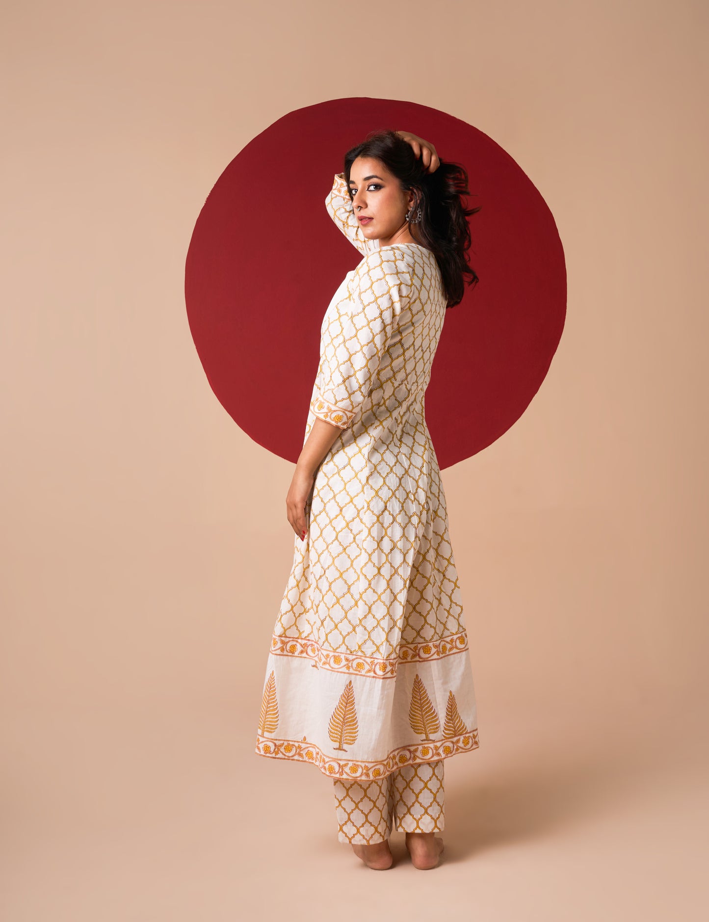 NITYA HANDBLOCK PRINT ANARKALI SET