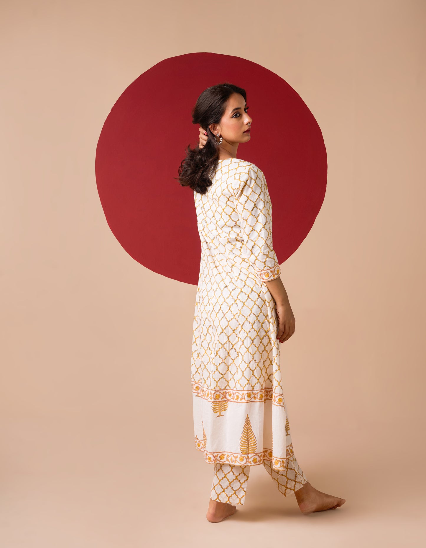 NITYA HANDBLOCK PRINT ANARKALI SET
