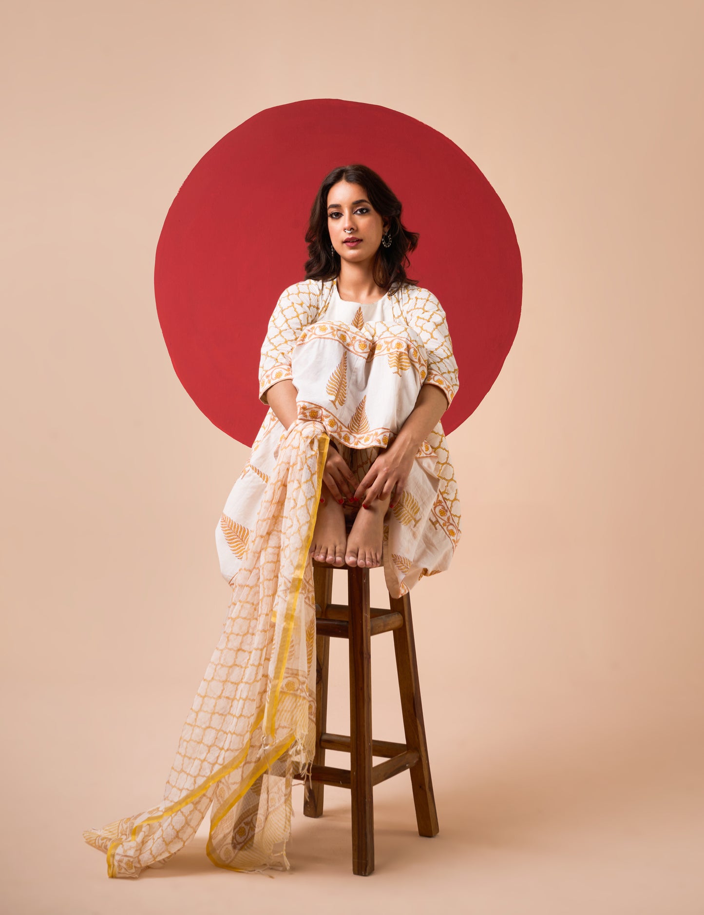 NITYA HANDBLOCK PRINT ANARKALI SET