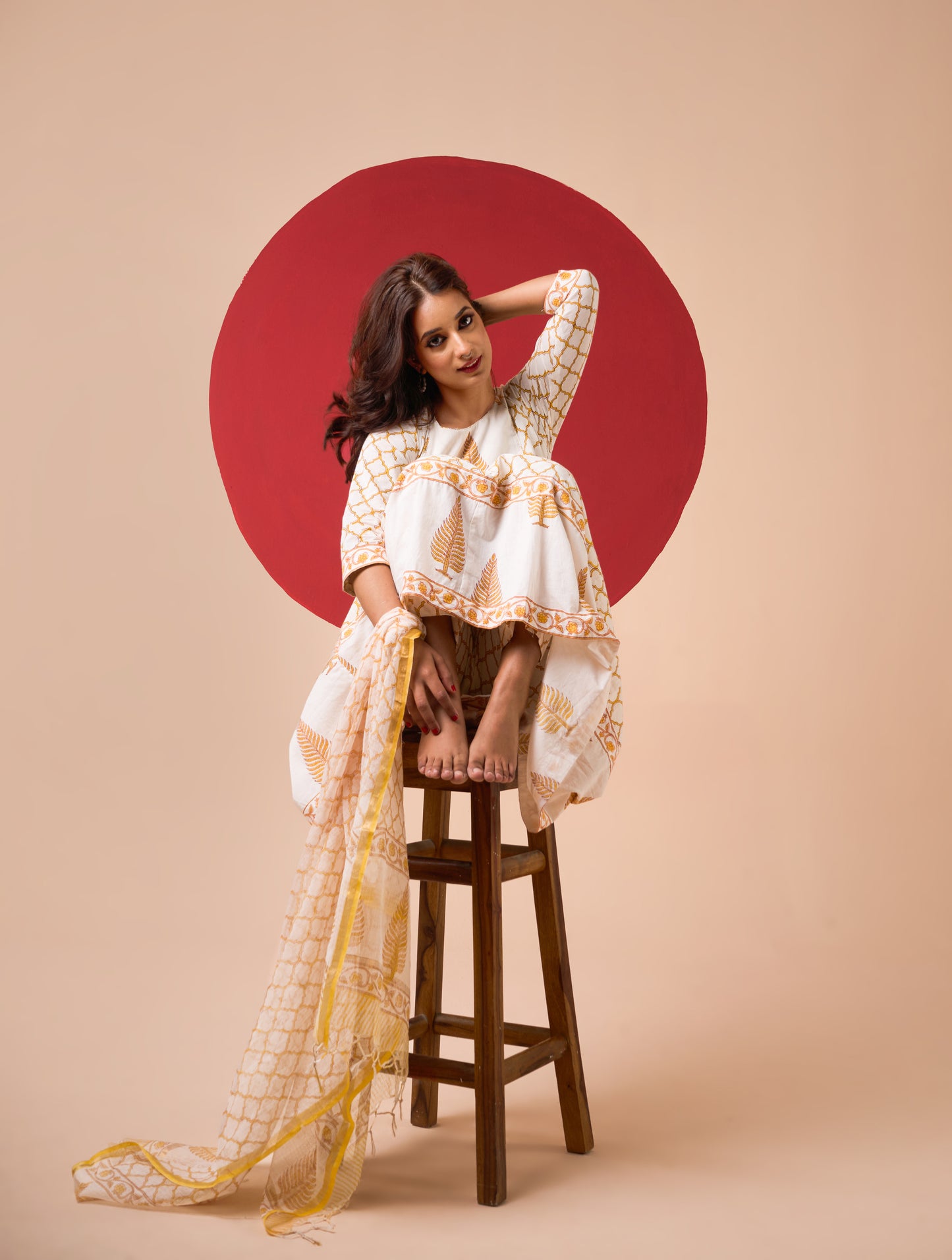 NITYA HANDBLOCK PRINT ANARKALI SET