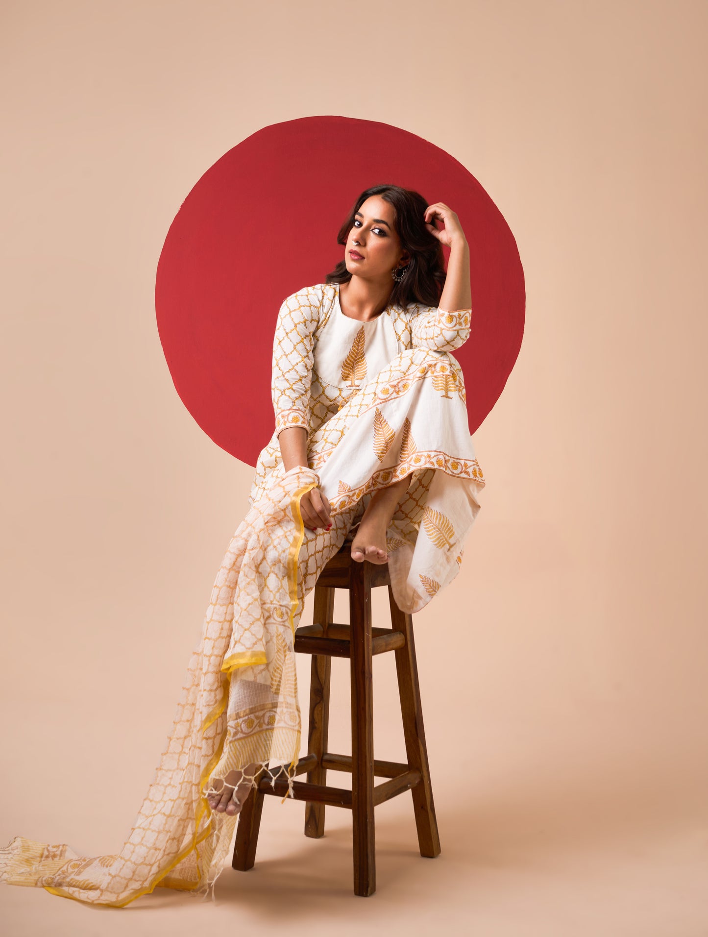 NITYA HANDBLOCK PRINT ANARKALI SET