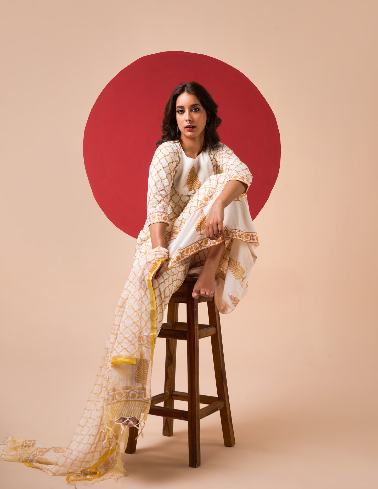 NITYA HANDBLOCK PRINT ANARKALI SET