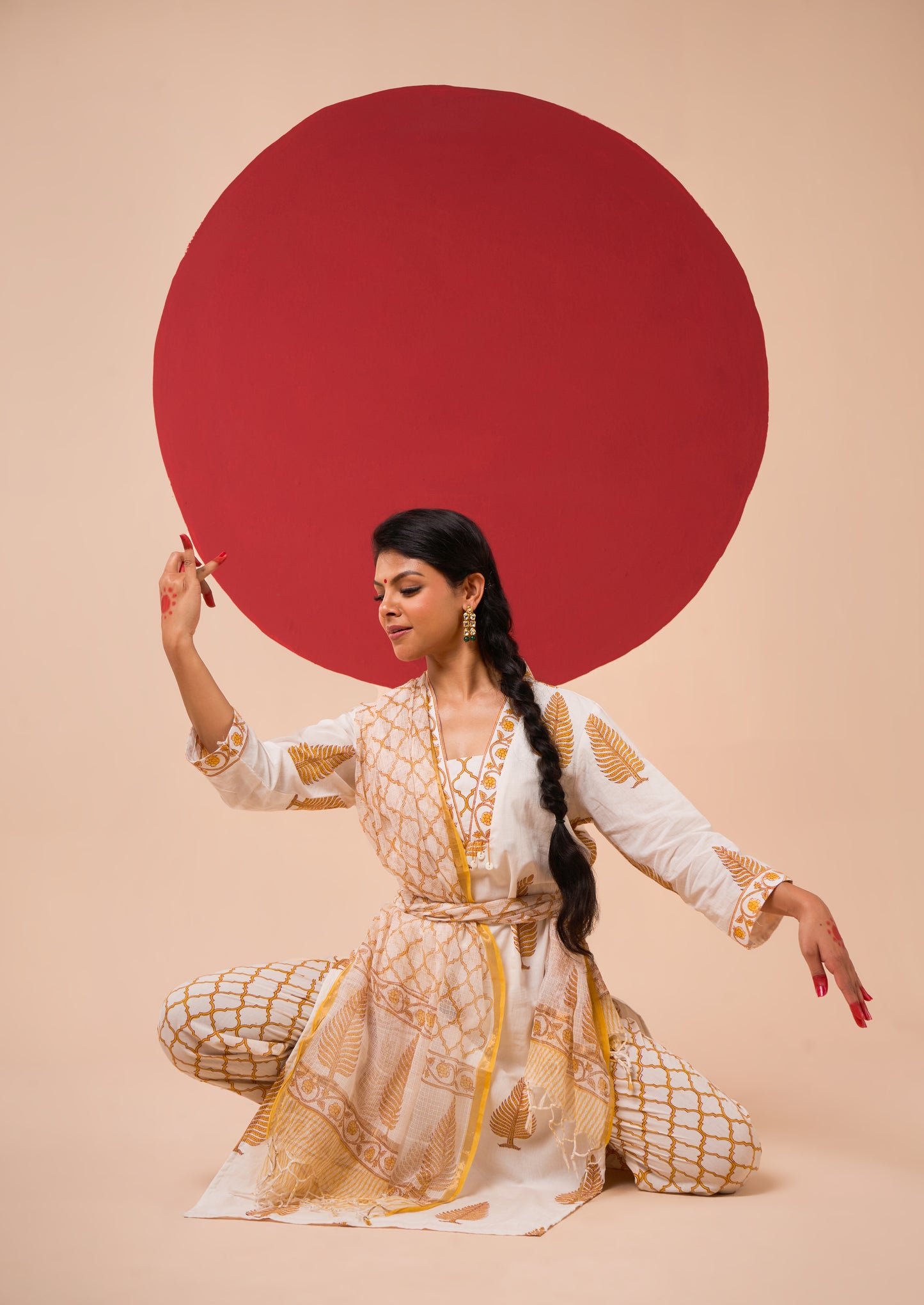 CHITRA HANDBLOCK STRAIGHT KURTA SET