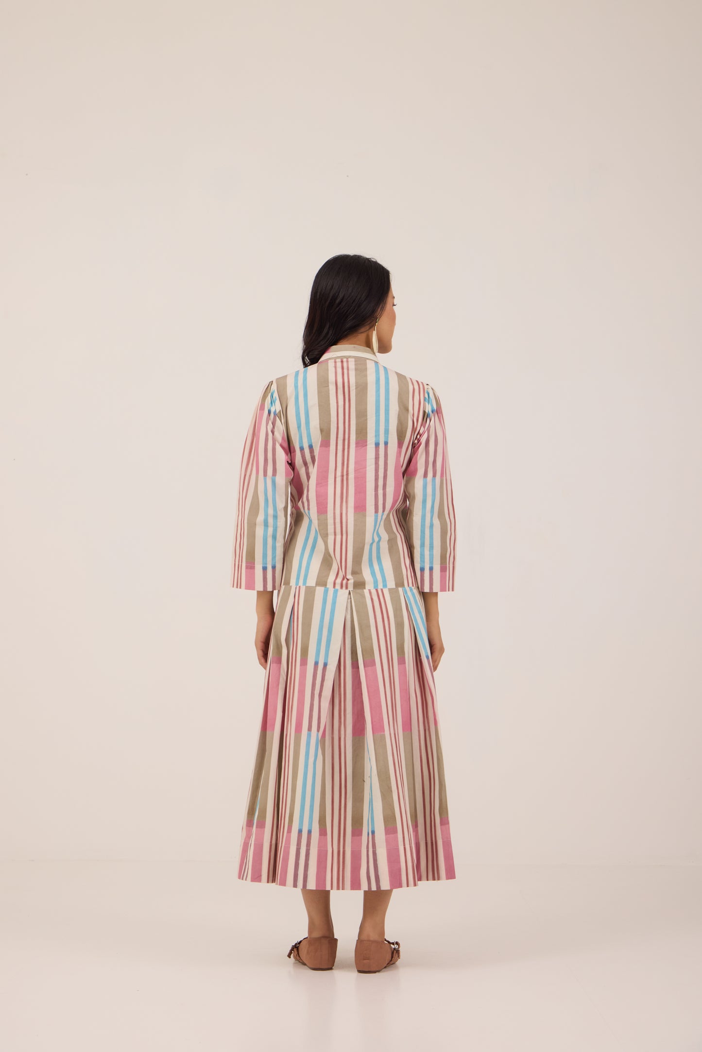 TAFFY TWIRL MIDI SHIRT DRESS