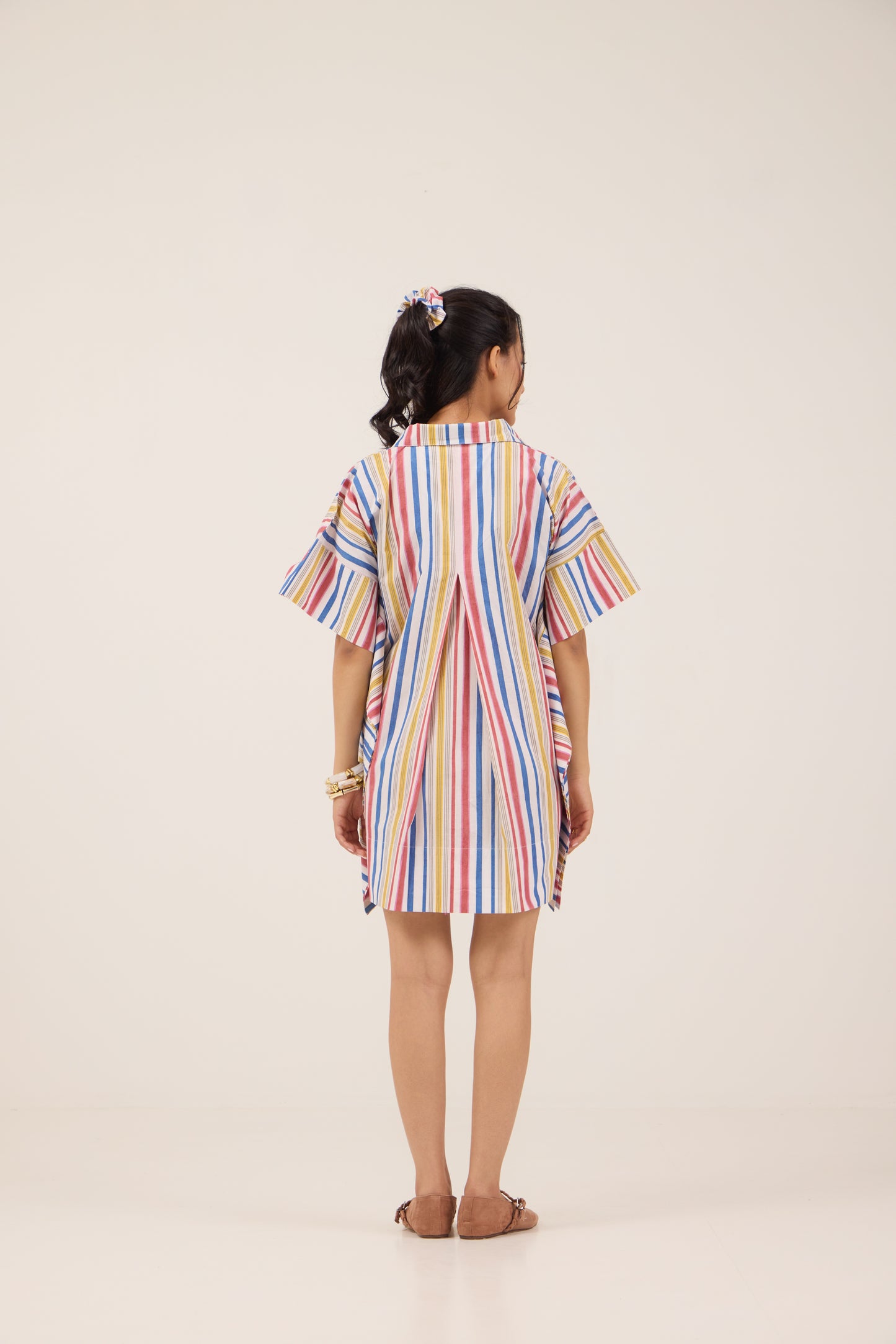RAINBOW CANDY KAFTAN MINI DRESS