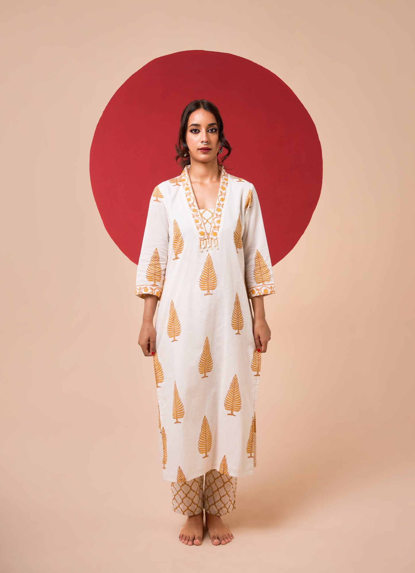CHITRA HANDBLOCK STRAIGHT KURTA SET