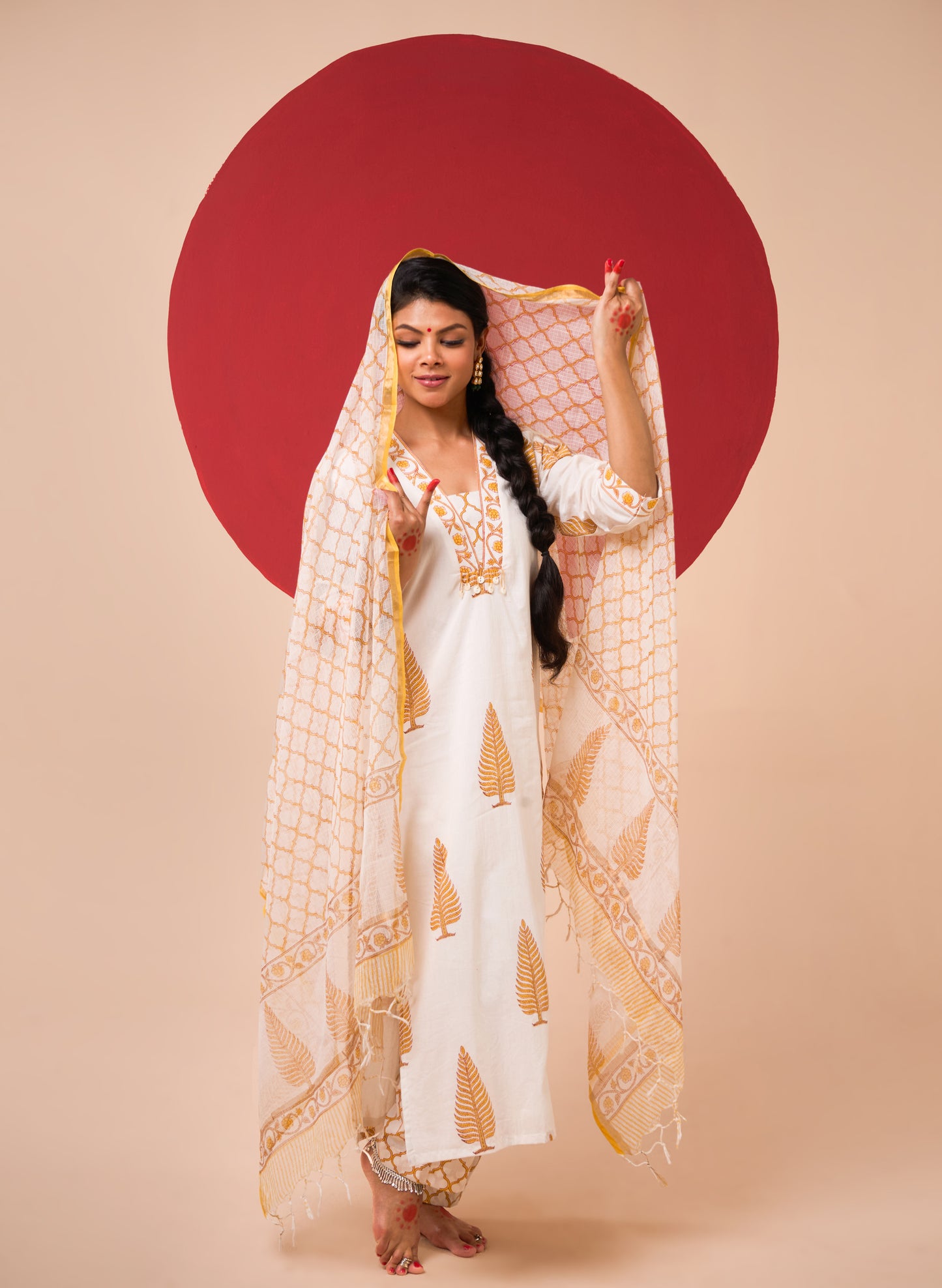 CHITRA HANDBLOCK STRAIGHT KURTA SET