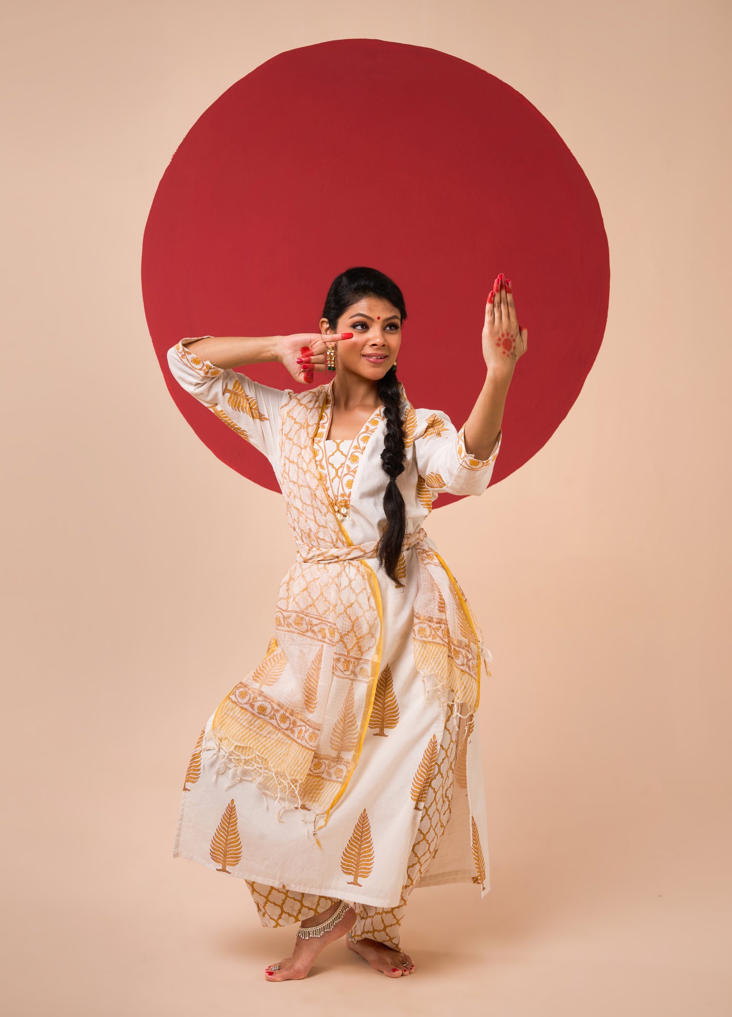 CHITRA HANDBLOCK STRAIGHT KURTA SET