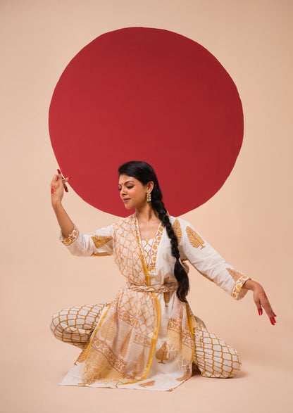 CHITRA HANDBLOCK STRAIGHT KURTA SET