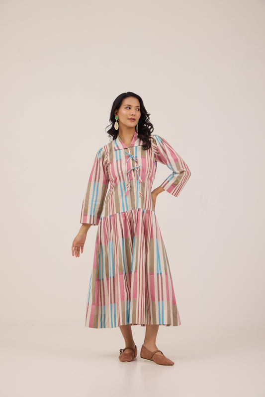 TAFFY TWIRL MIDI SHIRT DRESS